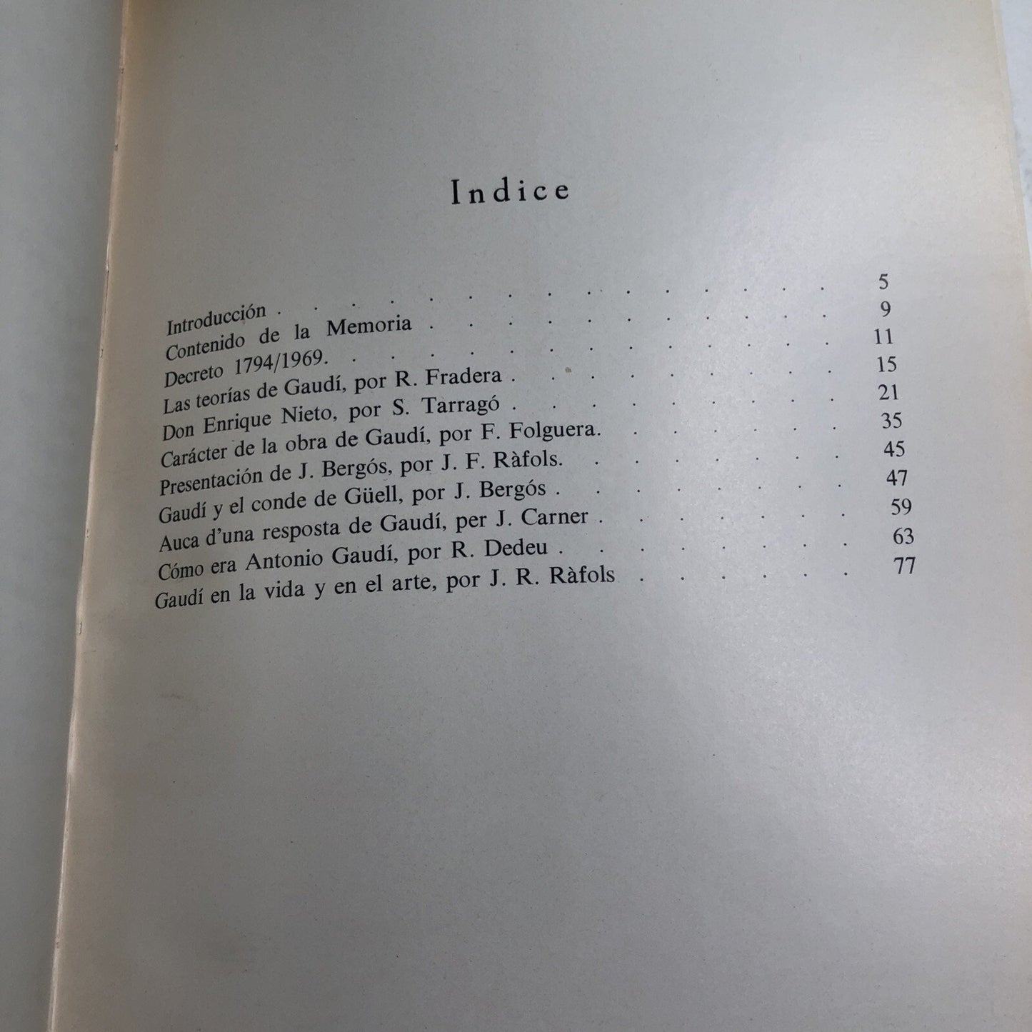 Memoria De La Catedra Gaudi Curso 1968-1969 HC DJ 1970 in Spanish Illustrated