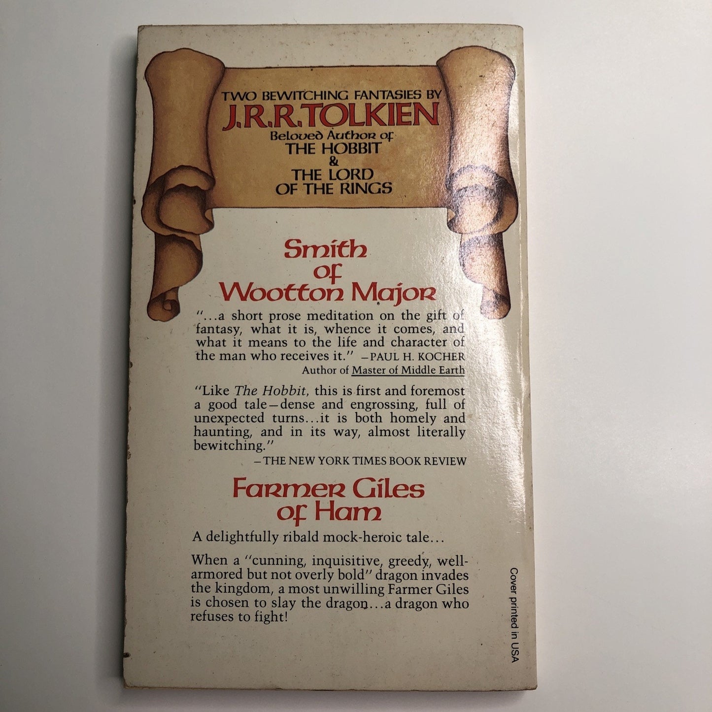 J.R.R. TOLKIEN SMITH OF WOOTTON MAJOR & FARMER GILES OF HAM 1977 Paperback