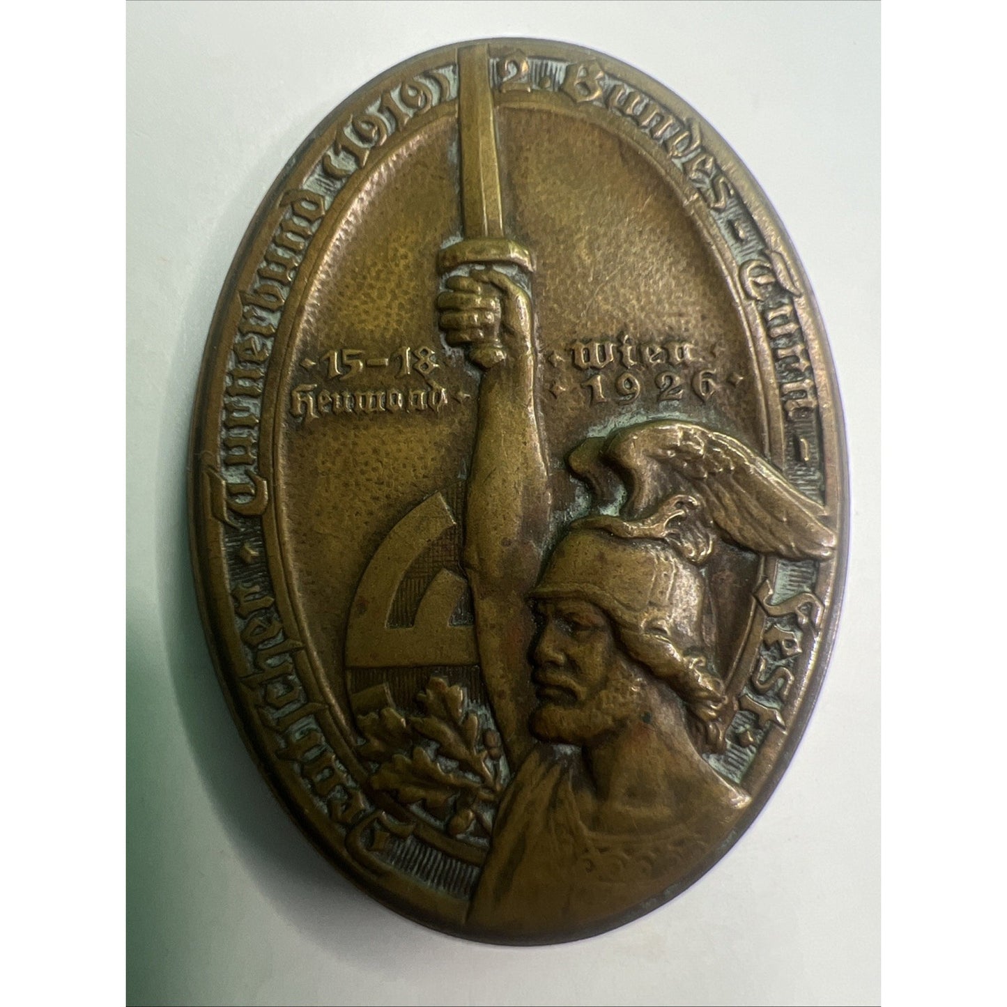 Antique 1926 Austrian Austria Tinnie WW1 WWI Commemorative Pin Medal Badge