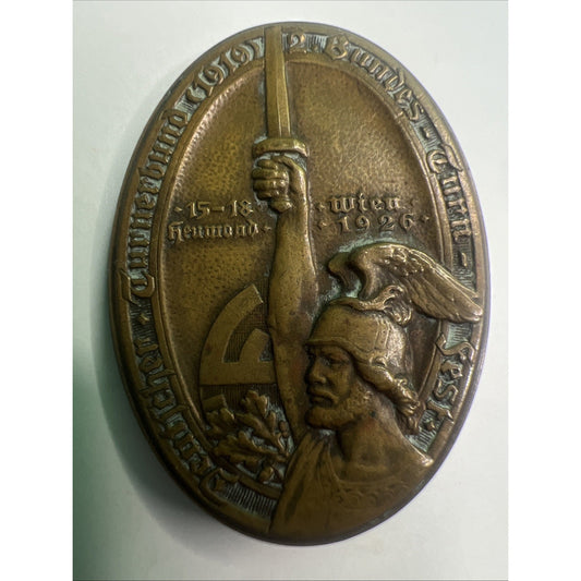 Antique 1926 Austrian Austria Tinnie WW1 WWI Commemorative Pin Medal Badge