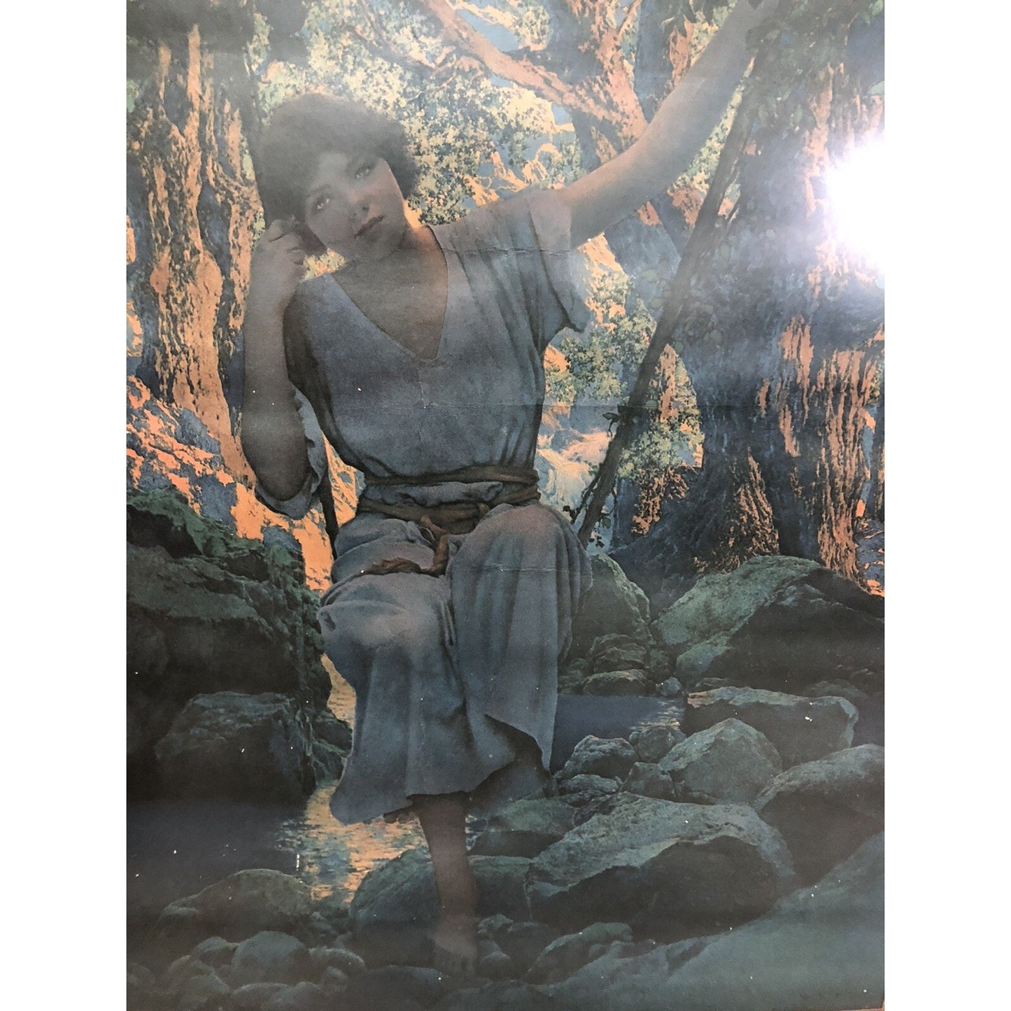 1924 Maxfield Parrish DREAMLIGHT Print 40”x28” Framed Edison Lamp Works GE