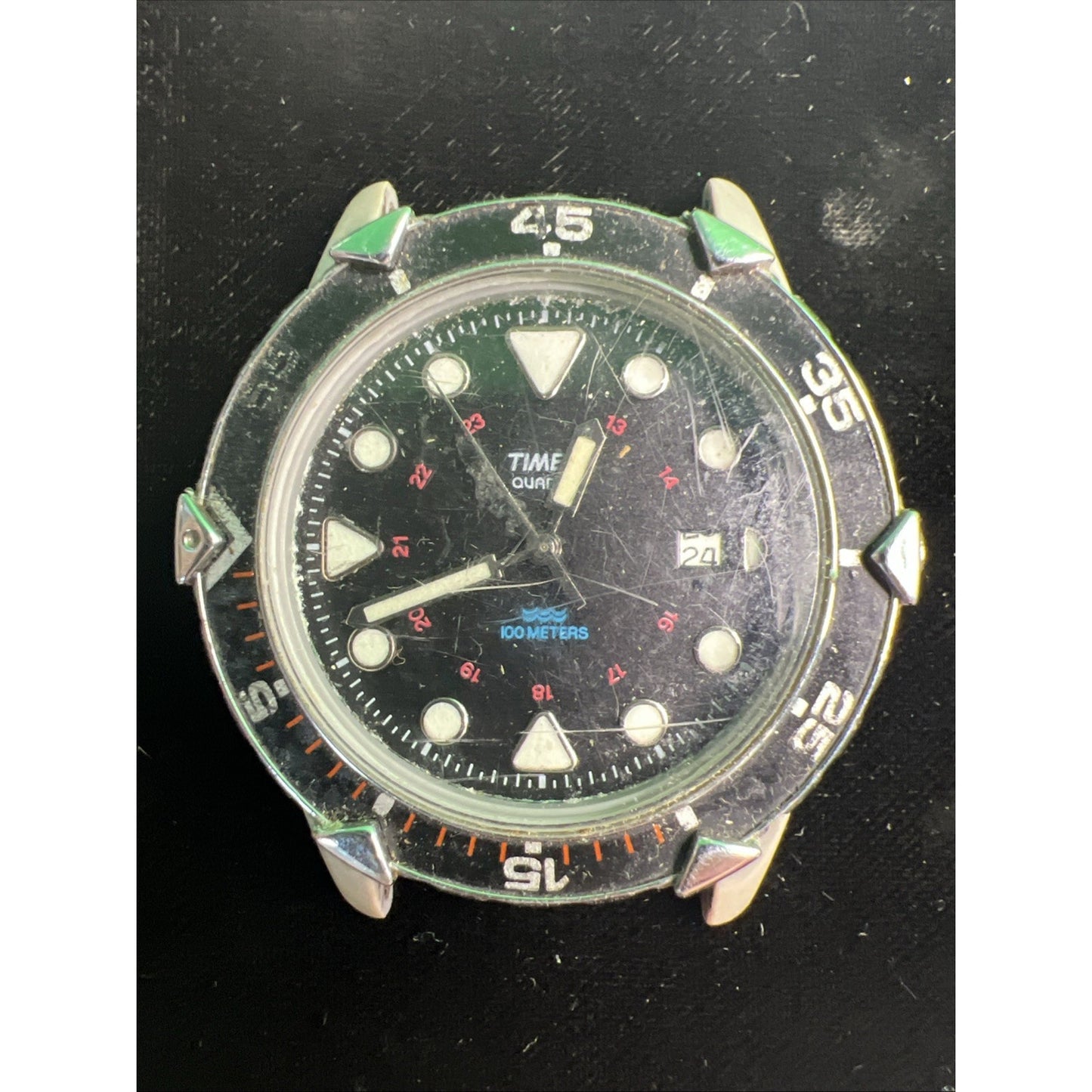 Lot Of 2 TIMEX QUARTZ WATCH FACES 395LA & CR2016 Cell Repair Parts Not Working
