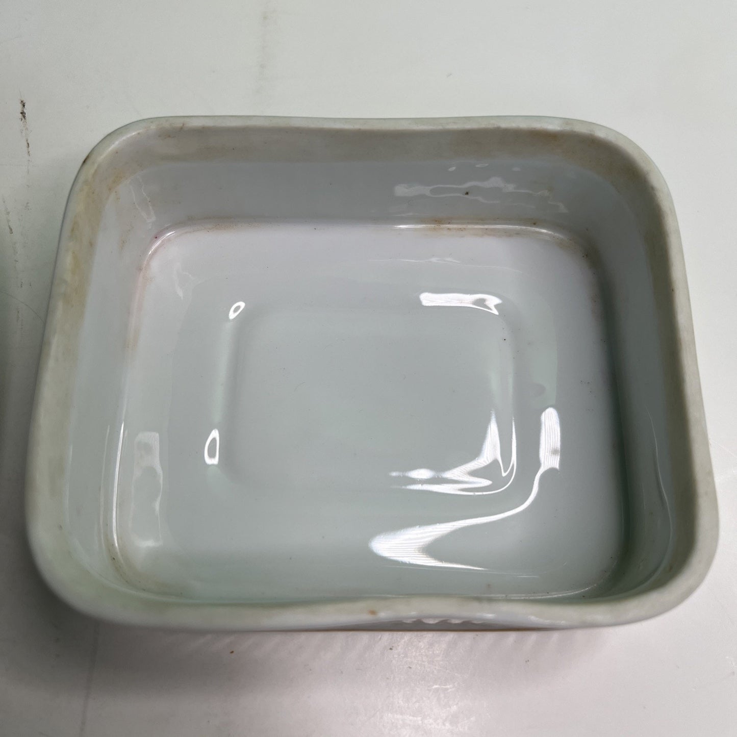 Antique Victoria Austria Covered Sardines China Dish 5” x 4” Figural Fish Handle