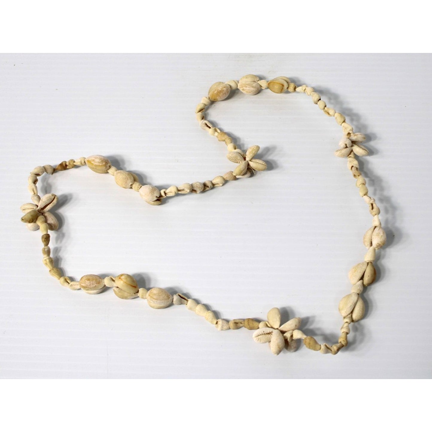 Vintage Hawaiian Cowrie Shell Necklace, 30" Boho Coastal Cowgirl