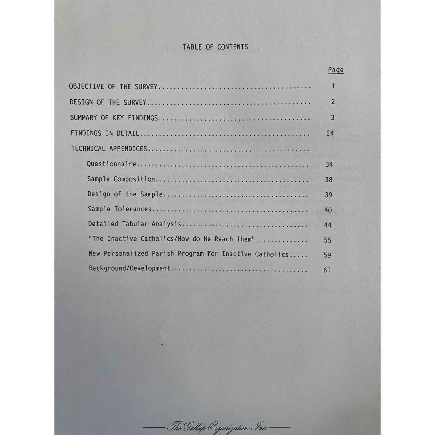 Attitudes Of Unchurched Americans Toward The Roman Catholic Church 1985 Gallup