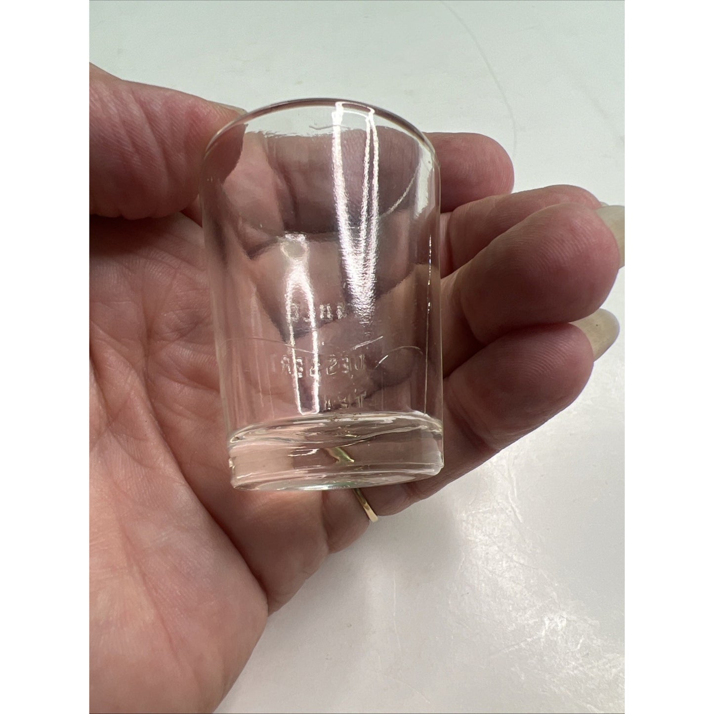 Antique Dose Shot Glass Marked WT CO Whitall Tatum 1901-1922