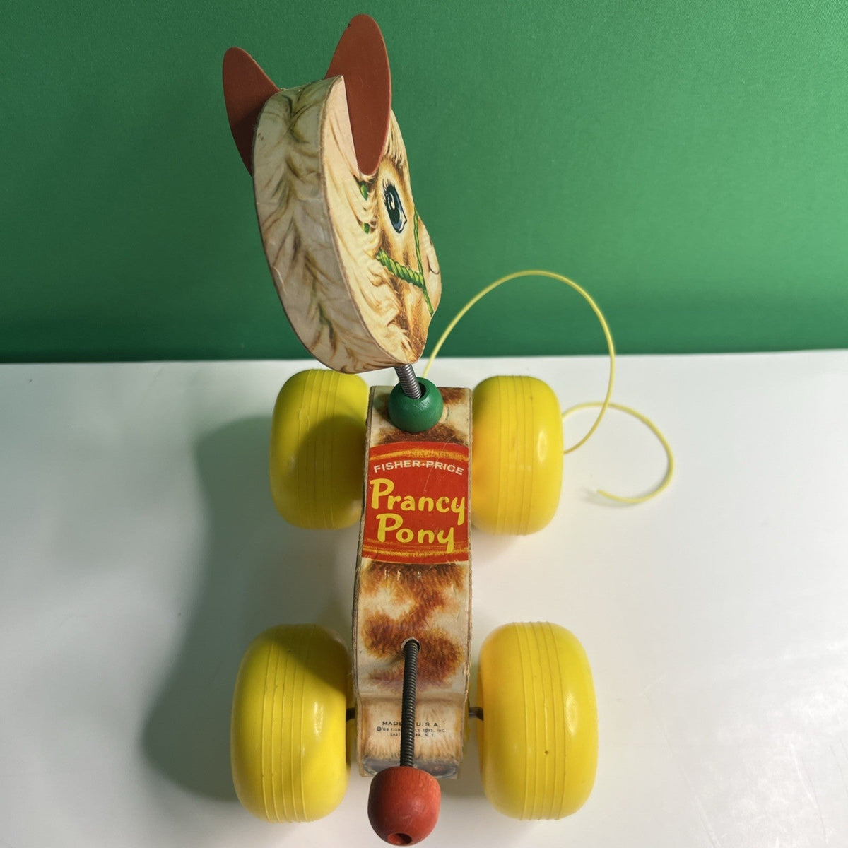 1965 Prancy Pony #617 Fisher Price Clippity Clop Horse Sound Pull Toy Bouncy