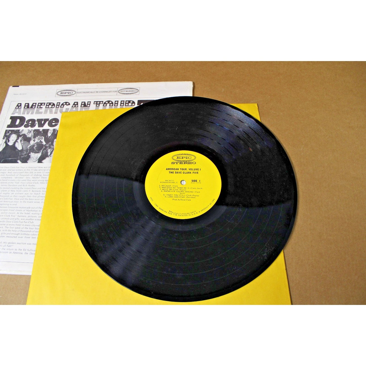 THE DAVE CLARK FIVE 1964 American Tour Vinyl Stereo LP (EPIC BN 26117)
