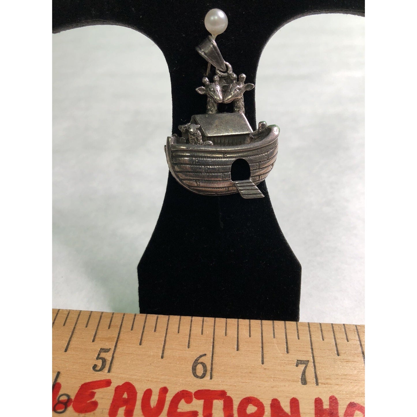 925 Sterling Silver Vintage Animals Boat Noah's Ark Theme Pendant Giraffes