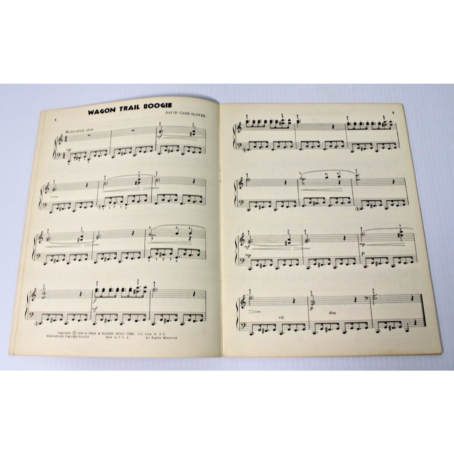 Vintage 1958 Piano Instruction- Boogie Woogie and How to Play It: Book 1- Glover