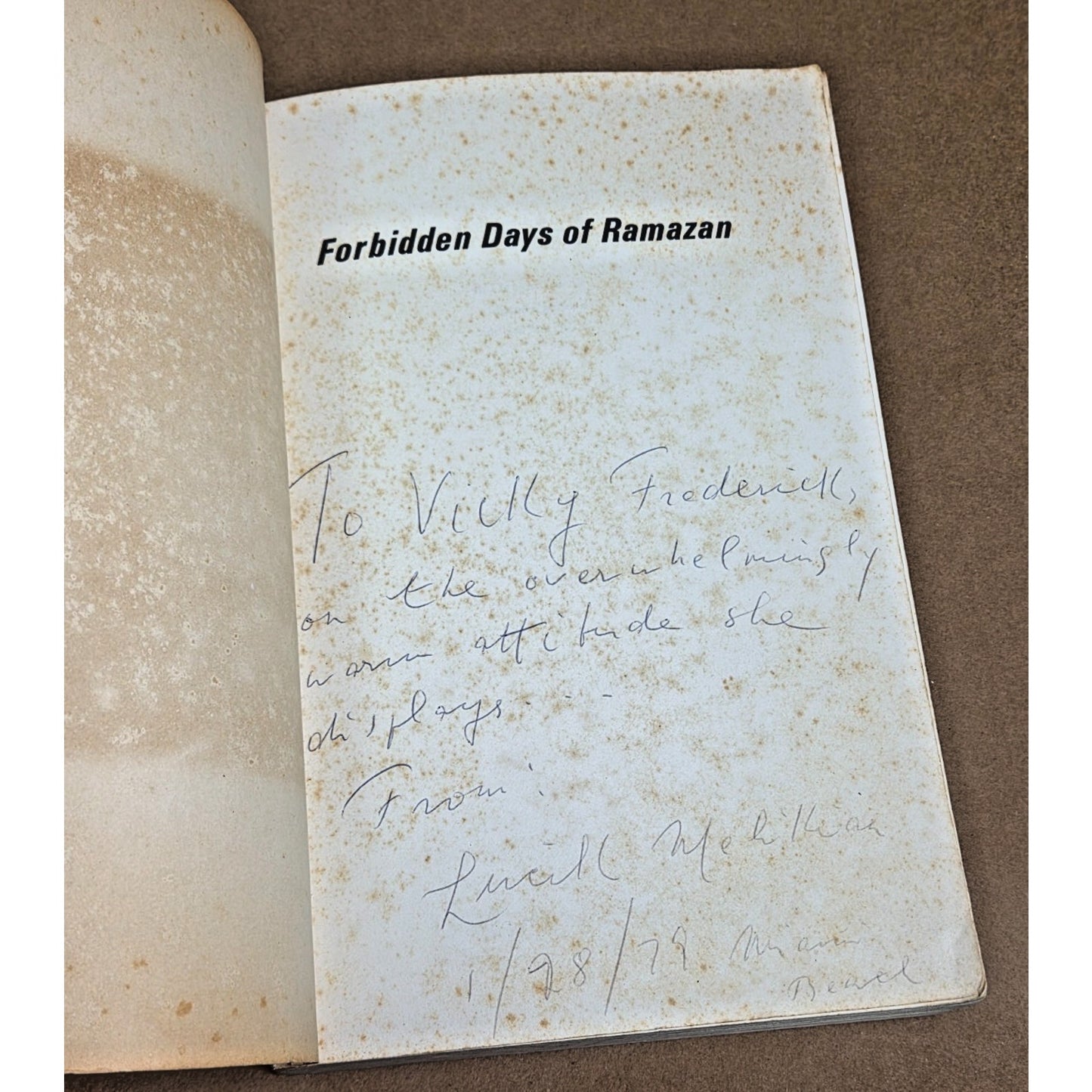 SIGNED 1978 Forbidden Days of Ramazan by Lucik Melikian Paperback Edition