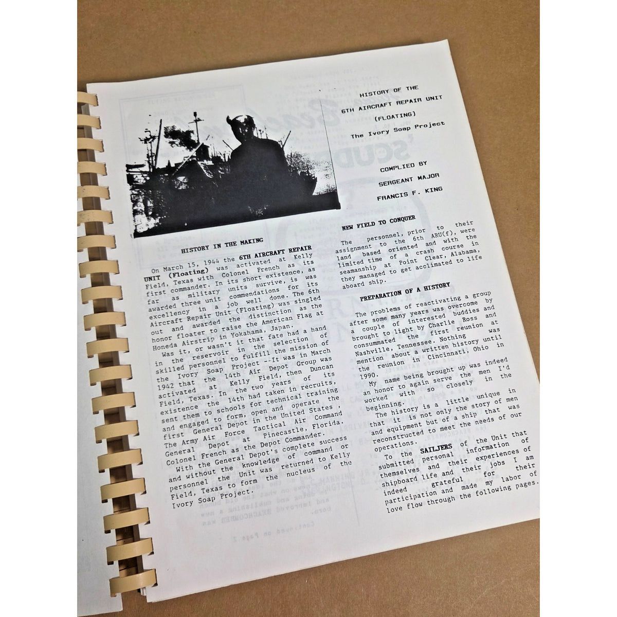 WWII Operation Ivory Soap: 6th ARU Floating History - Rare 1993 Unit Book