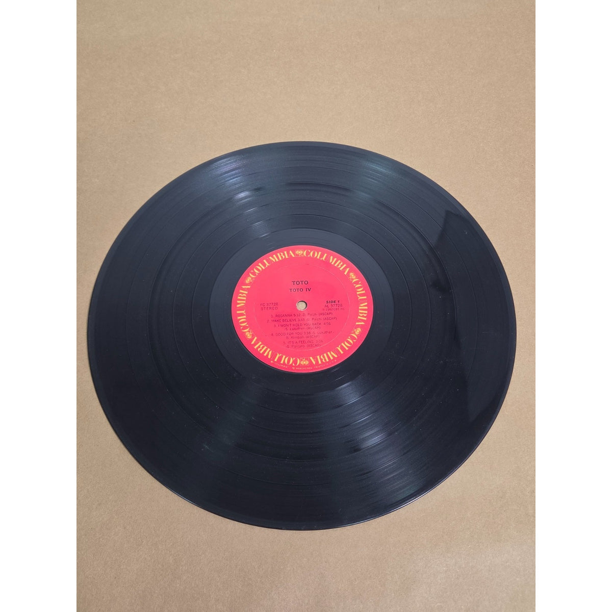 Toto IV 1982 Vinyl LP Promo Stamp Columbia FC 37728 Africa Rosanna