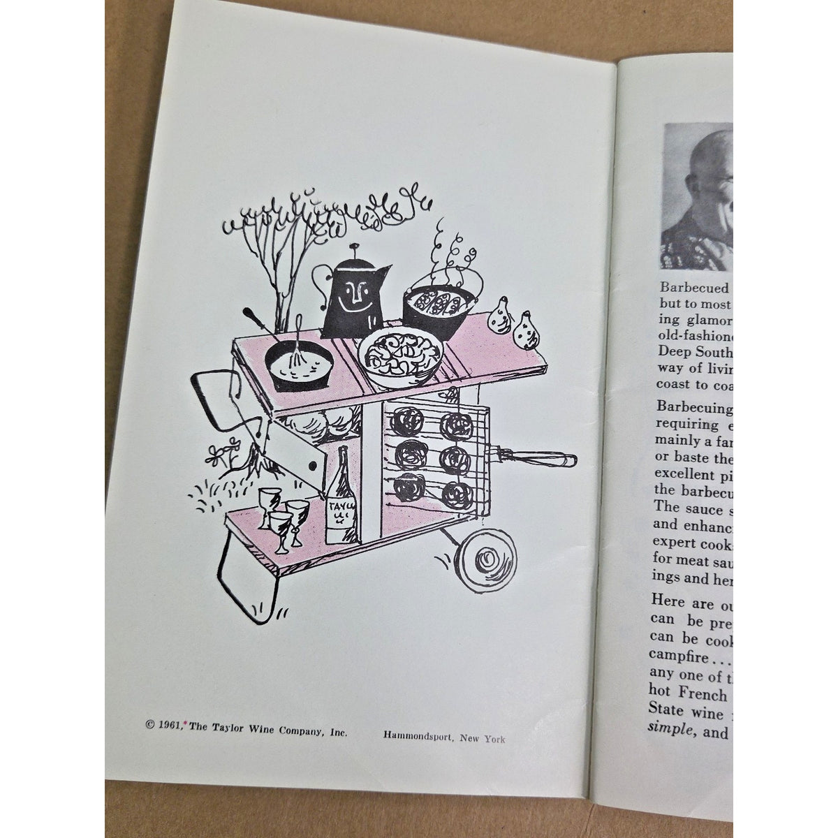 Vintage 1961 Taylor Wine Come to Our Barbecue Recipe Booklet James Beard Promo