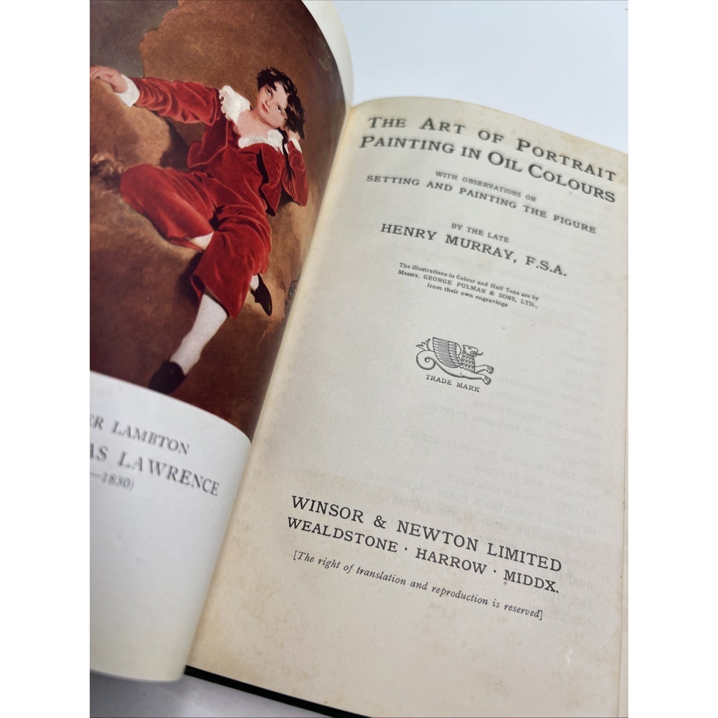 The Art of Portrait Painting in Oil Colours by Henry Murray HC Winsor & Newton