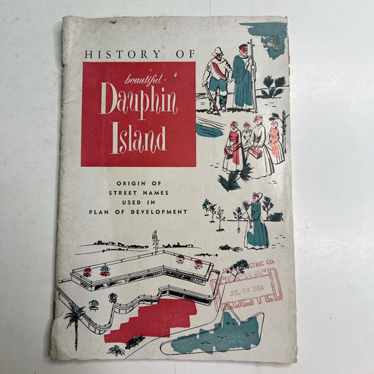 Vintage Booklet History Of Dauphin Island Alabama Mobile 1950’s With Flyer
