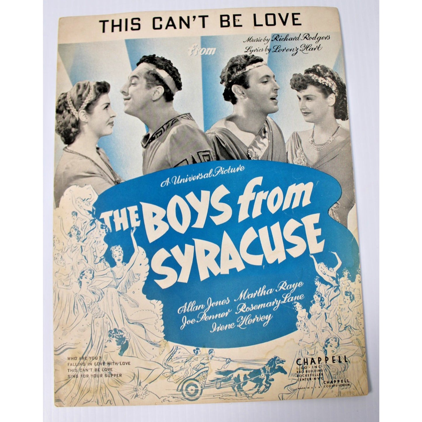 5 Pc. Vintage Rodgers & Hart Sheet Music- 1930s & 40s Broadway & Film