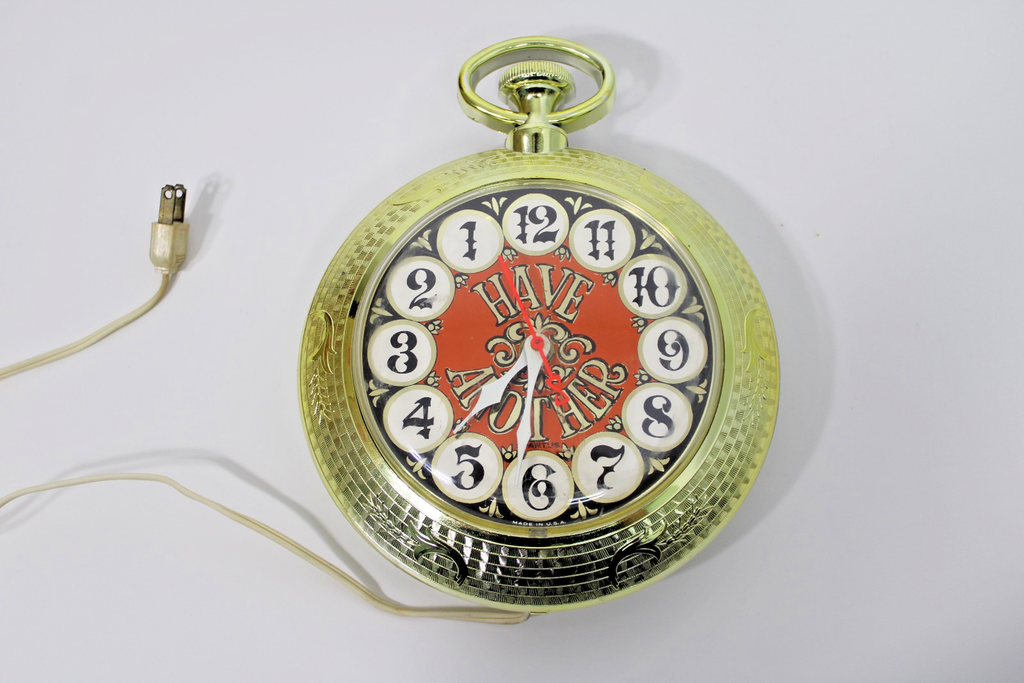 Vintage 1960s Spartus Electric Wall Clock, Bar Open/ Closed, Retro Man Cave