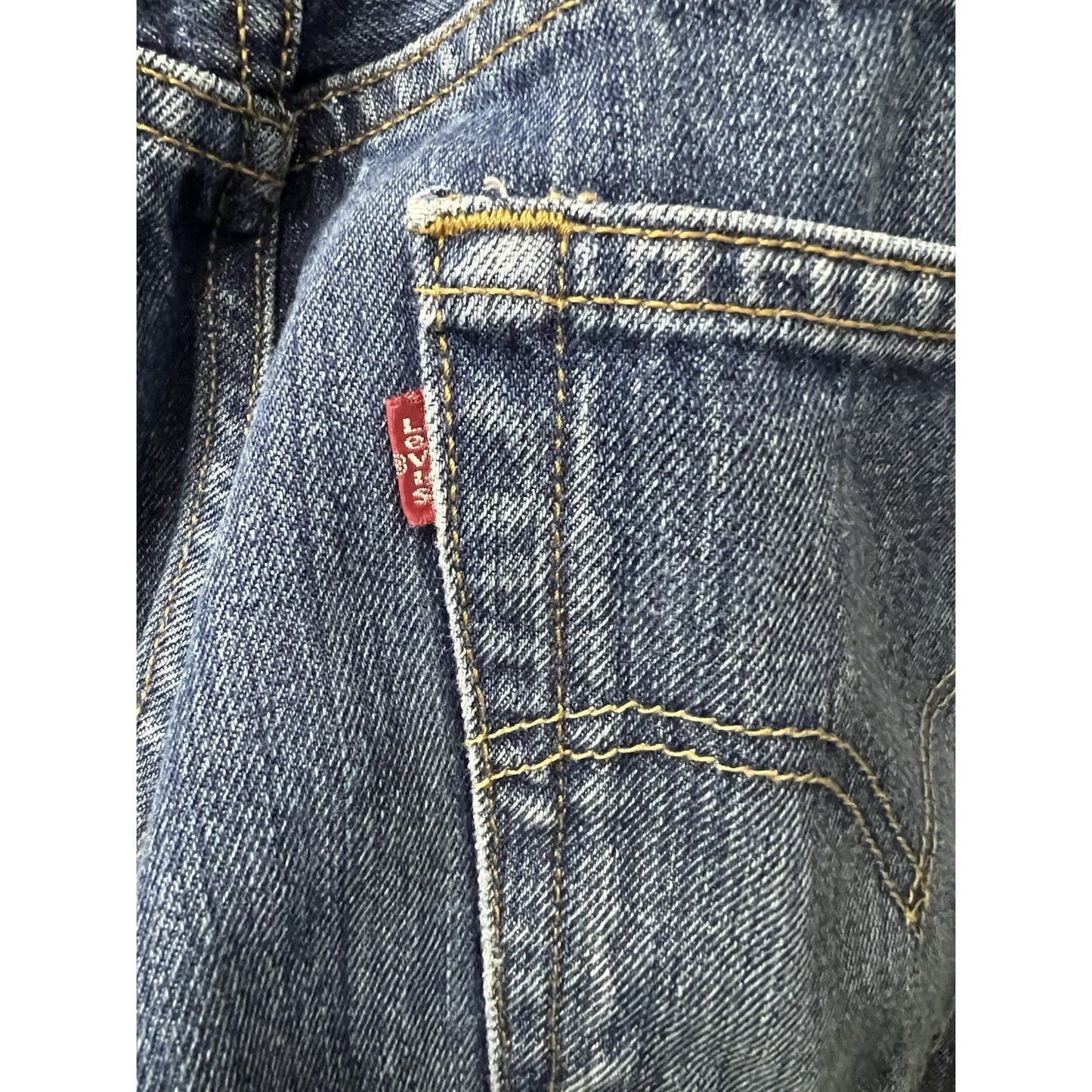 Levis Original 501 Button Fly Straight Leg Blue Denim Jeans Mens 36x34