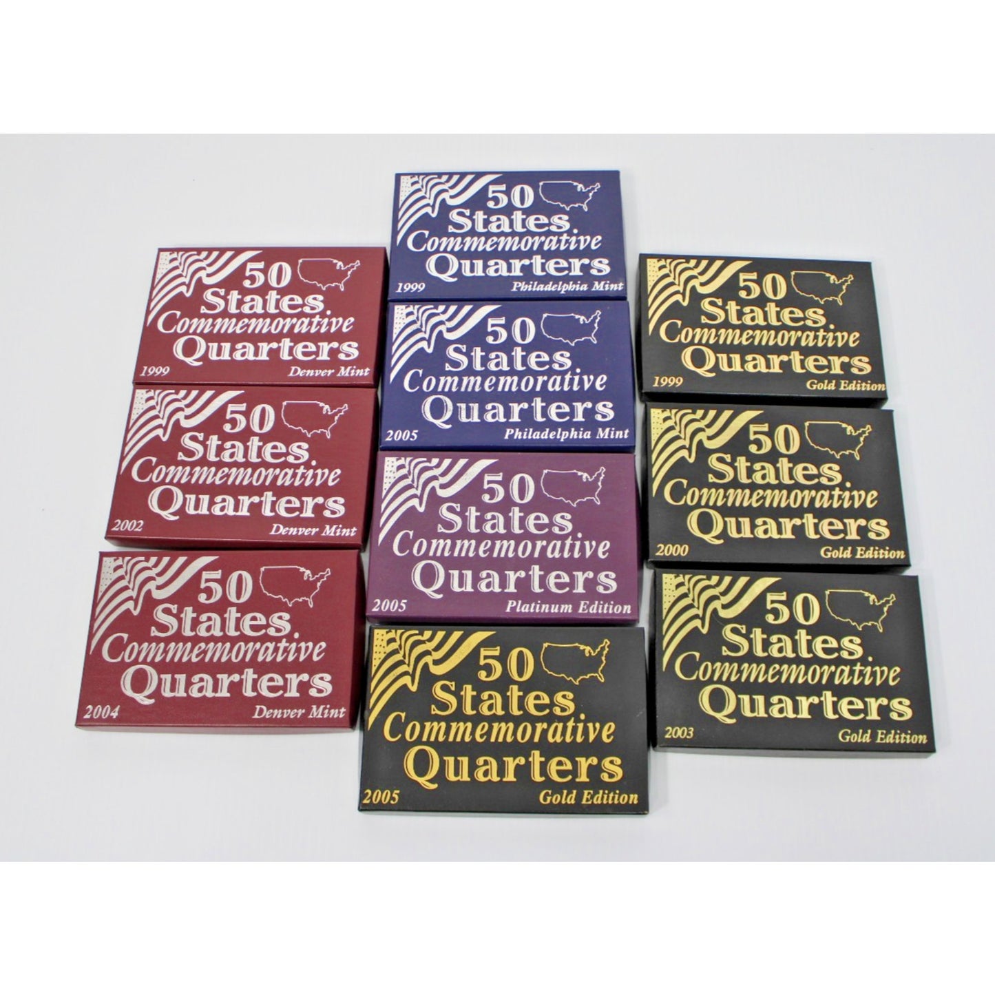 50 States Commemorative Quarters 1999-2005 Gold, Platinum, Denver, Philadephia