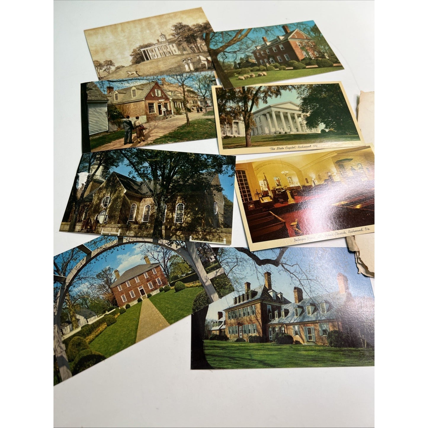 Vintage 1961 Jamestown to Yorktown Guide Book AND Postcard Lot Of 8