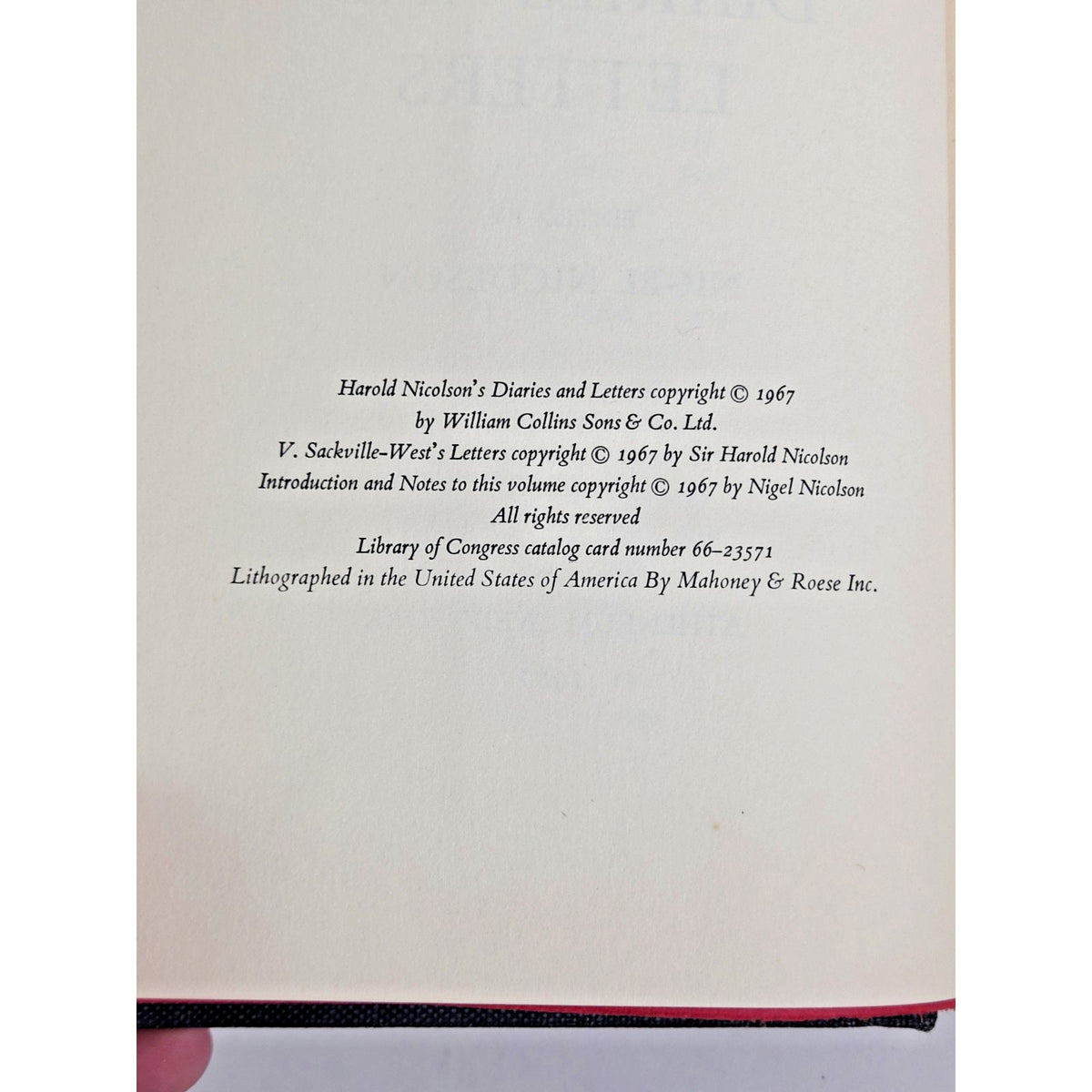 1967 The War Years Diaries and Letters 1939-1945 Harold Nicolson Volume II WWII