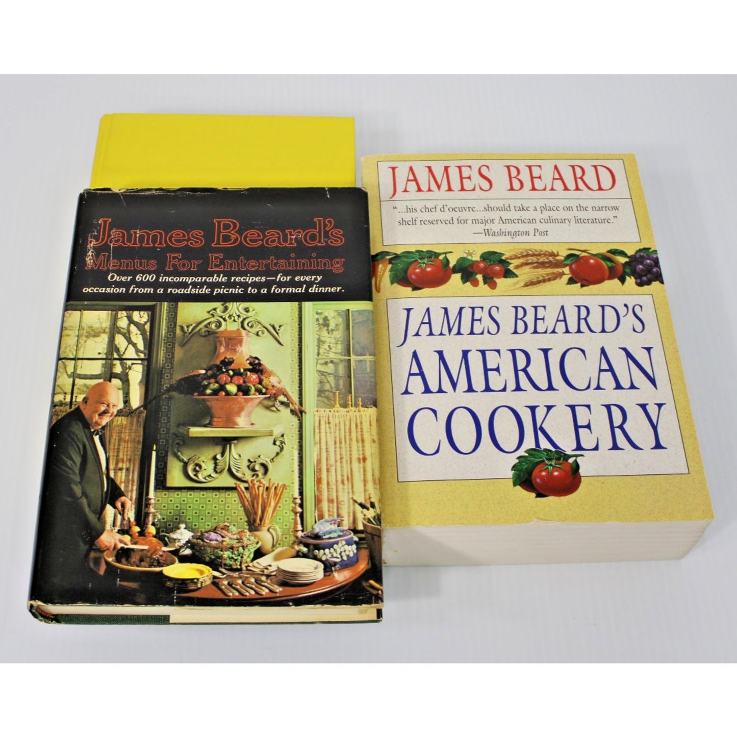 3 James Beard Cookbooks: American Cookery, Menus for Entertaining, The New James