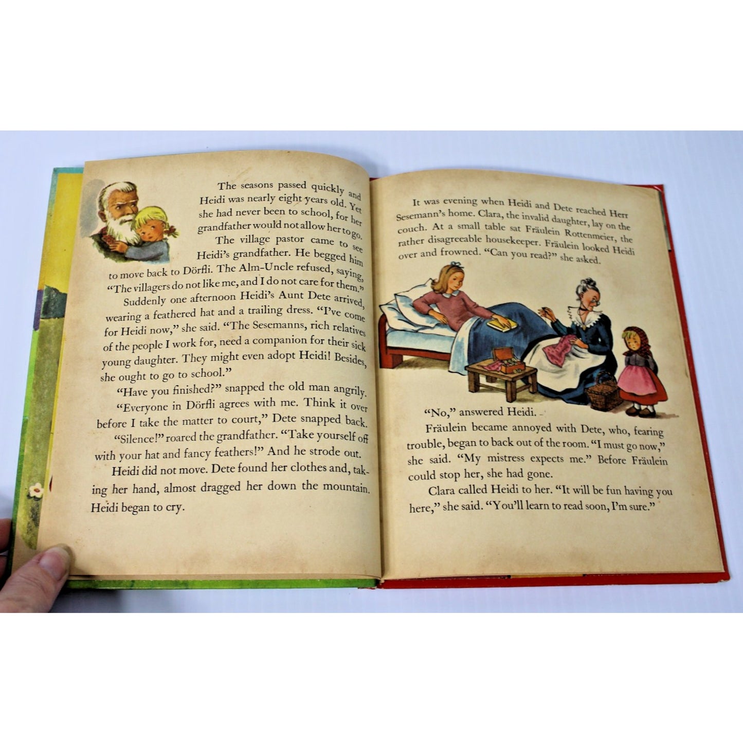 1950 Heidi by Johanna Spyri- Abridged- Children's Wonder Book Illustrated HC