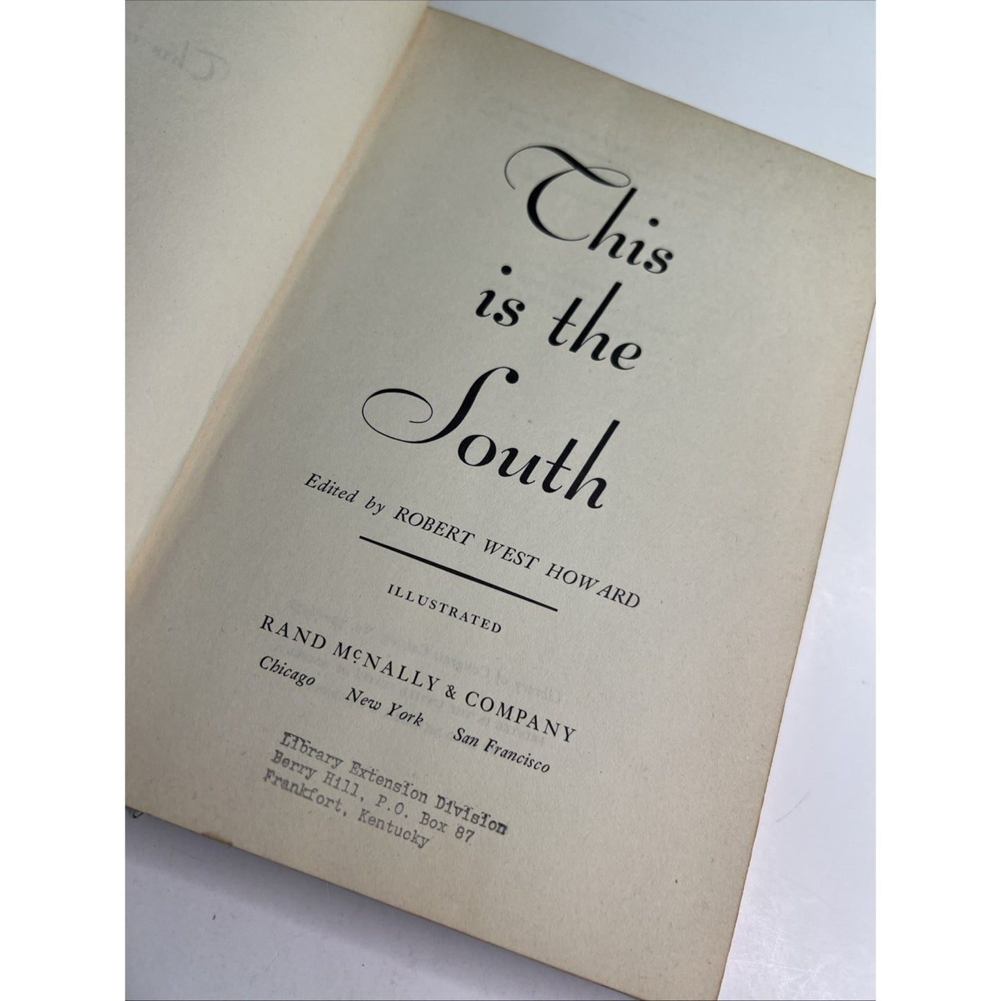 This is the South Edited by Robert West Howard 1959 HC DJ Illustrated Ex Library