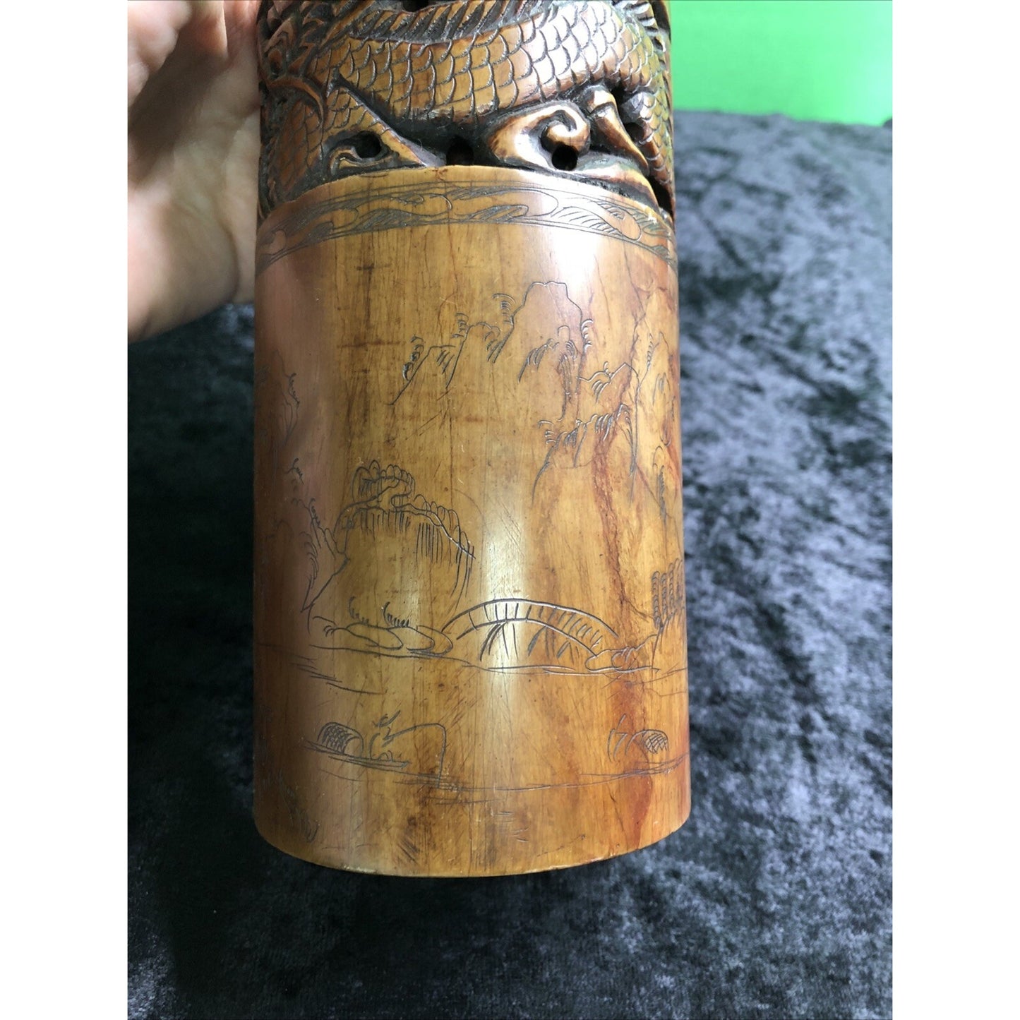 Chinese Hand Engraved Stone Paper Weight