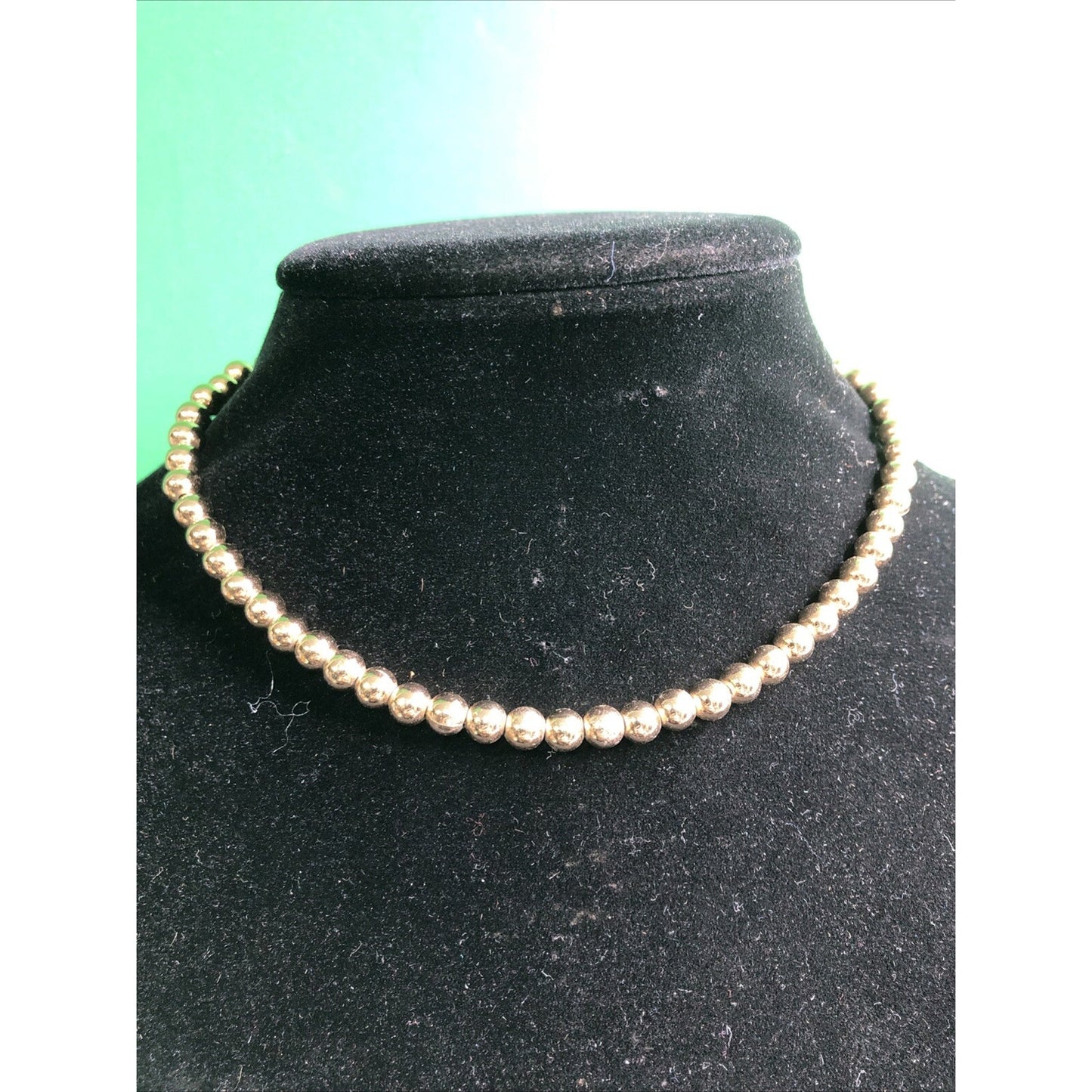 Vintage MONET Goldtone Bead 16” Choker Necklace Signed Tag