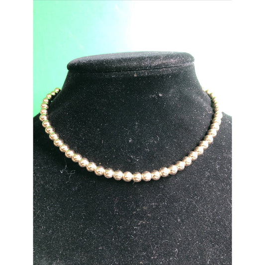 Vintage MONET Goldtone Bead 16” Choker Necklace Signed Tag