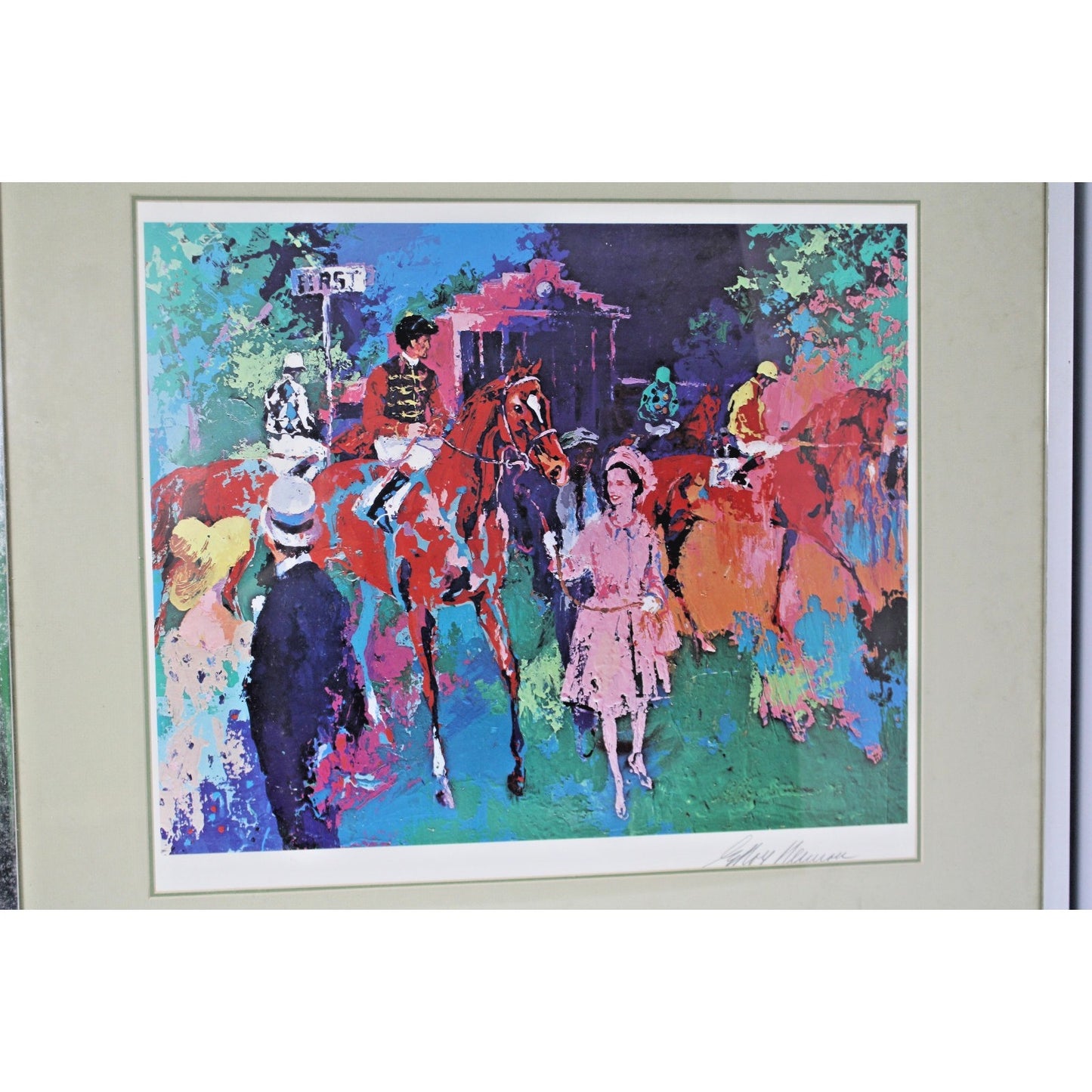Hand Signed LEROY NEIMAN SERIGRAH- The Queen At Ascot, 31x28 FRAMED