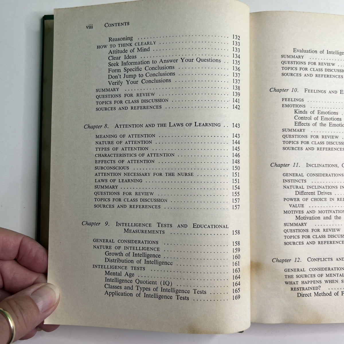 Psychology And The Nurse by Frank J. O’Hara 1954 HC 4th Edition Illustrated