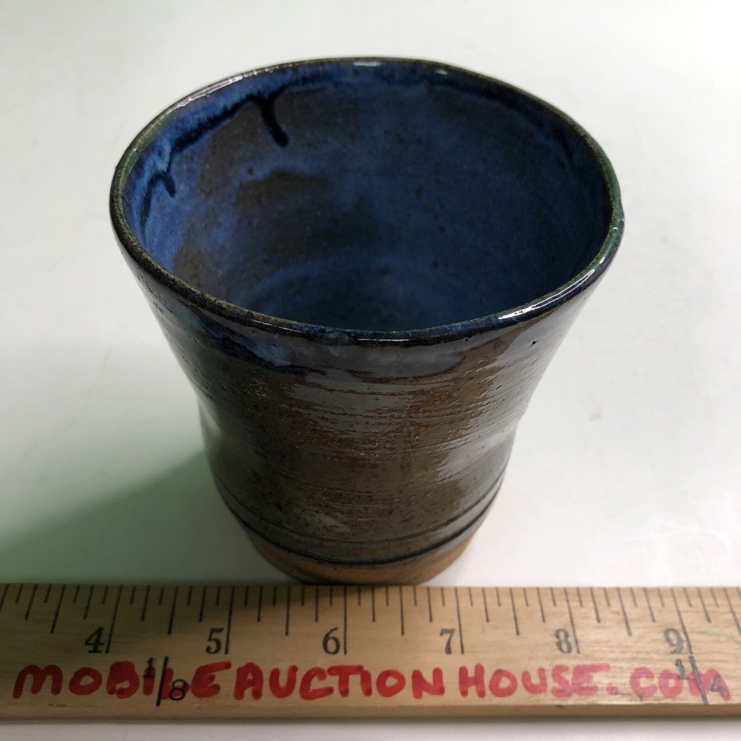 CHARLES GOLLOTT POTTERY Planter Pot Partially Glazed Speckled Mobile Alabama