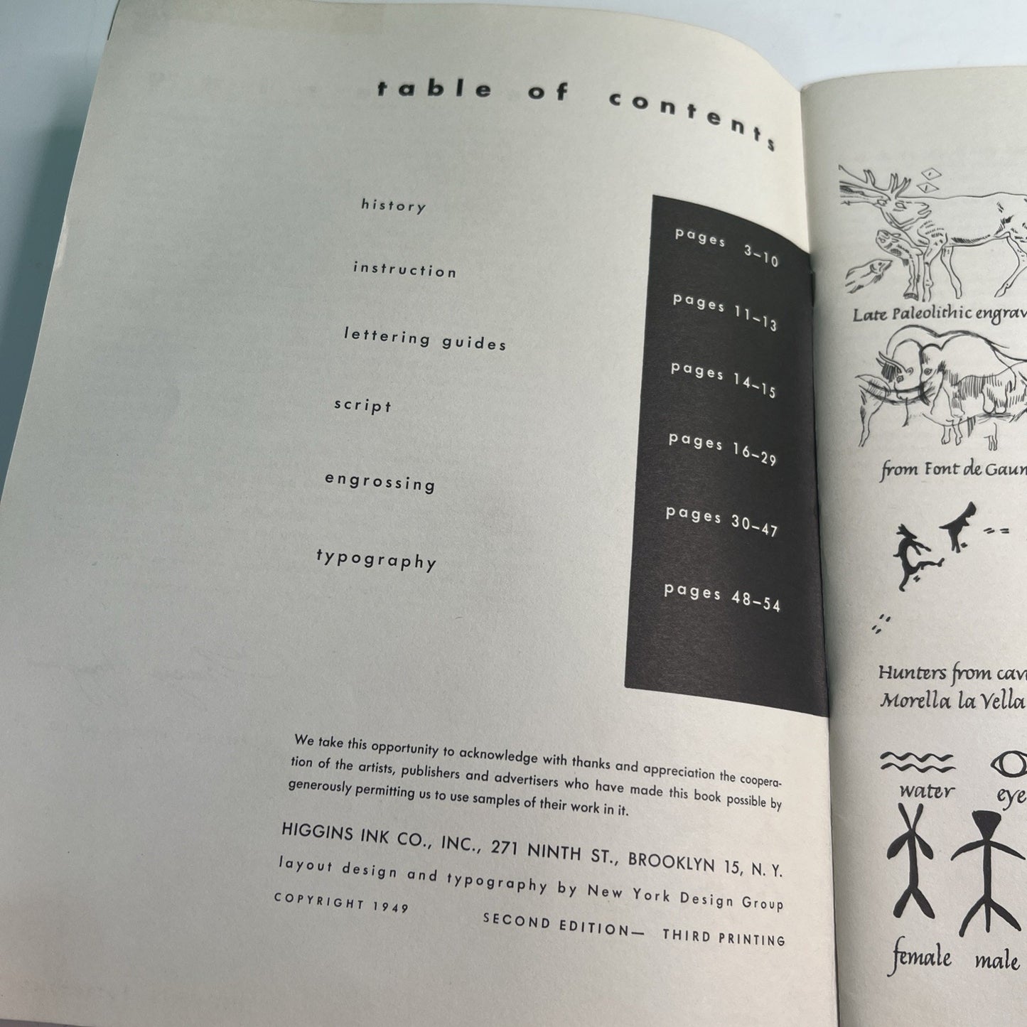 Higgins Ink Co., New York Design Group / Lettering PB Book Second Edition 1949