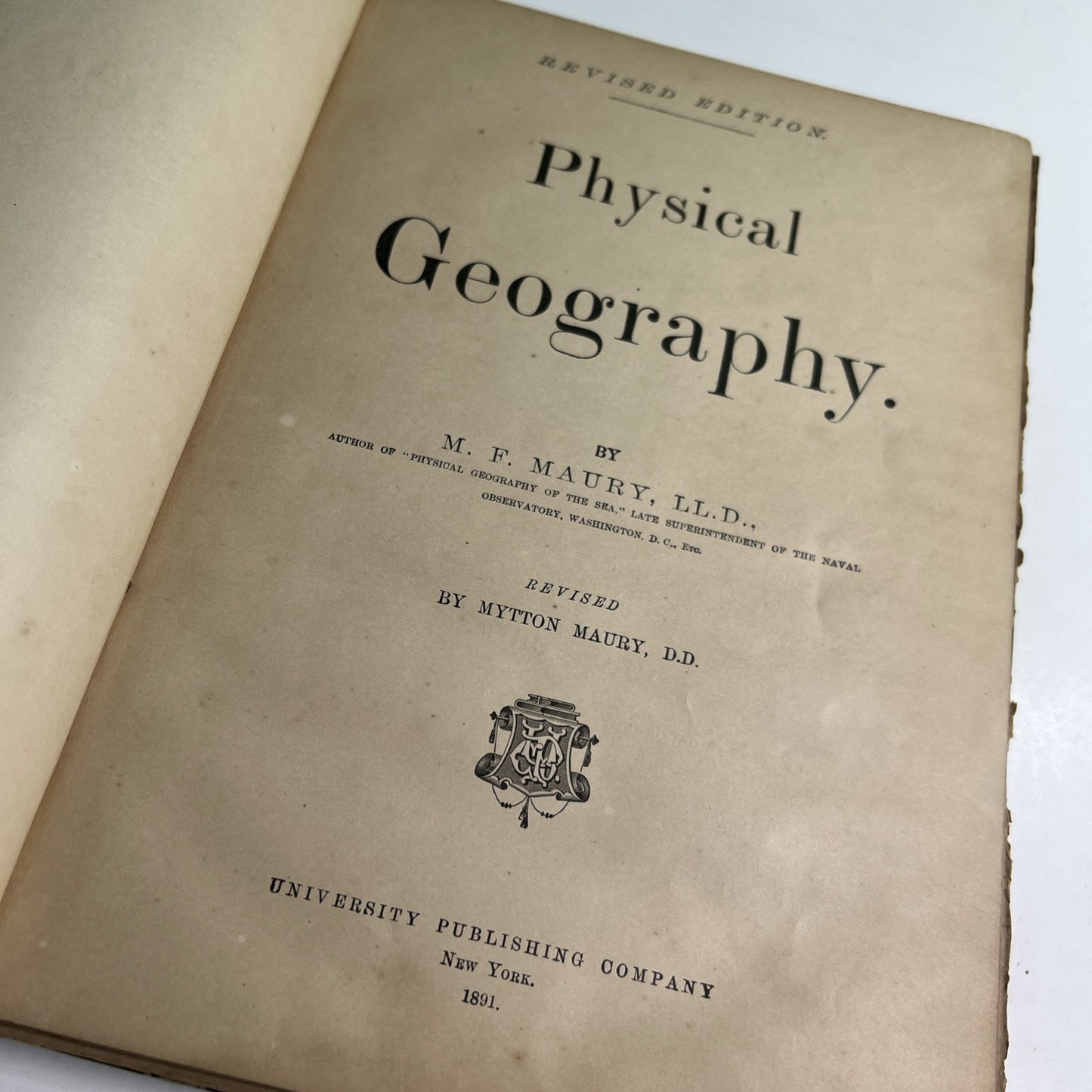 Maury's Physical Geography Revised 1891 Color Maps Charts & B/W Engravings HC