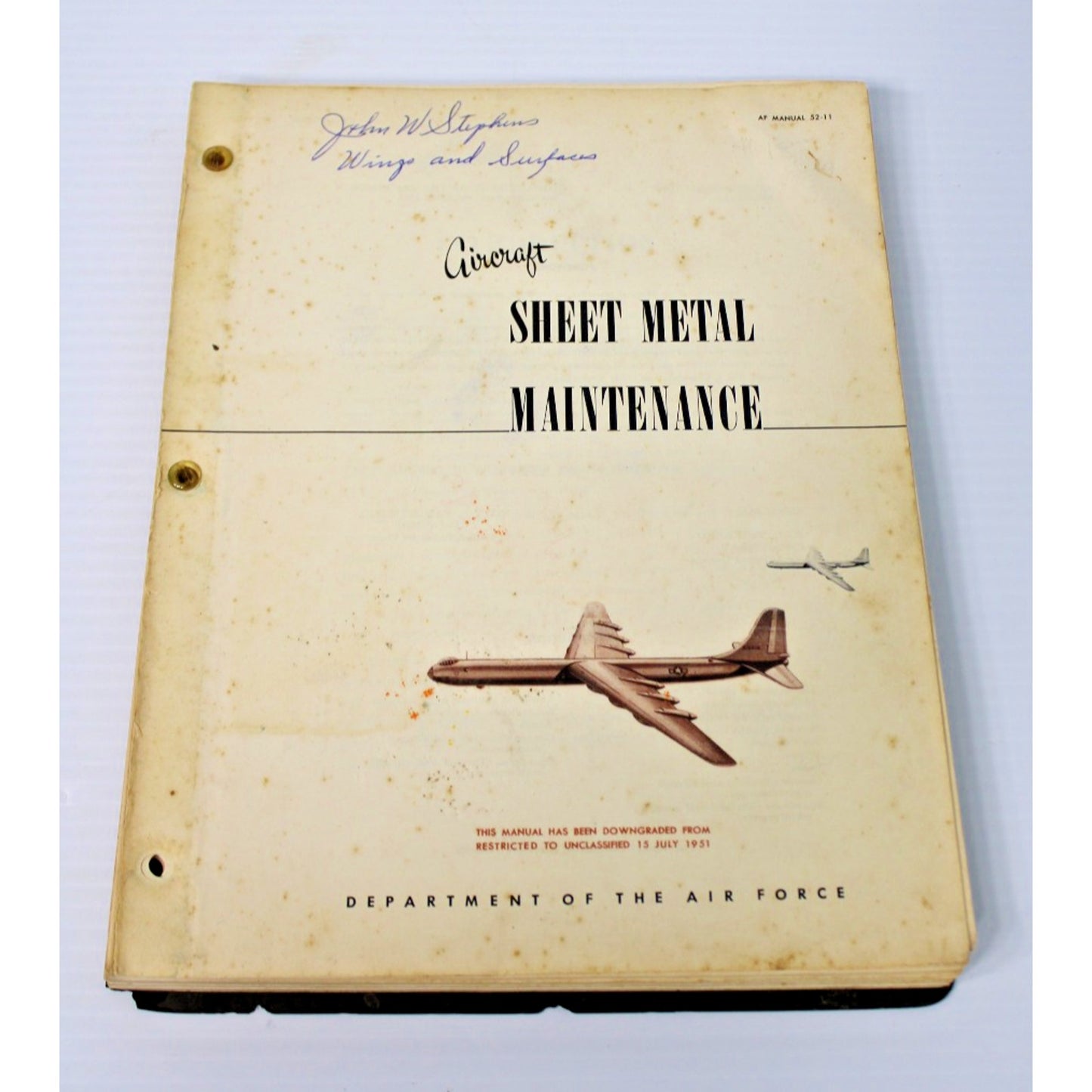 1951 Aircraft Sheet Metal Maintenance Manual 52-11 Declassified Manual Air Force