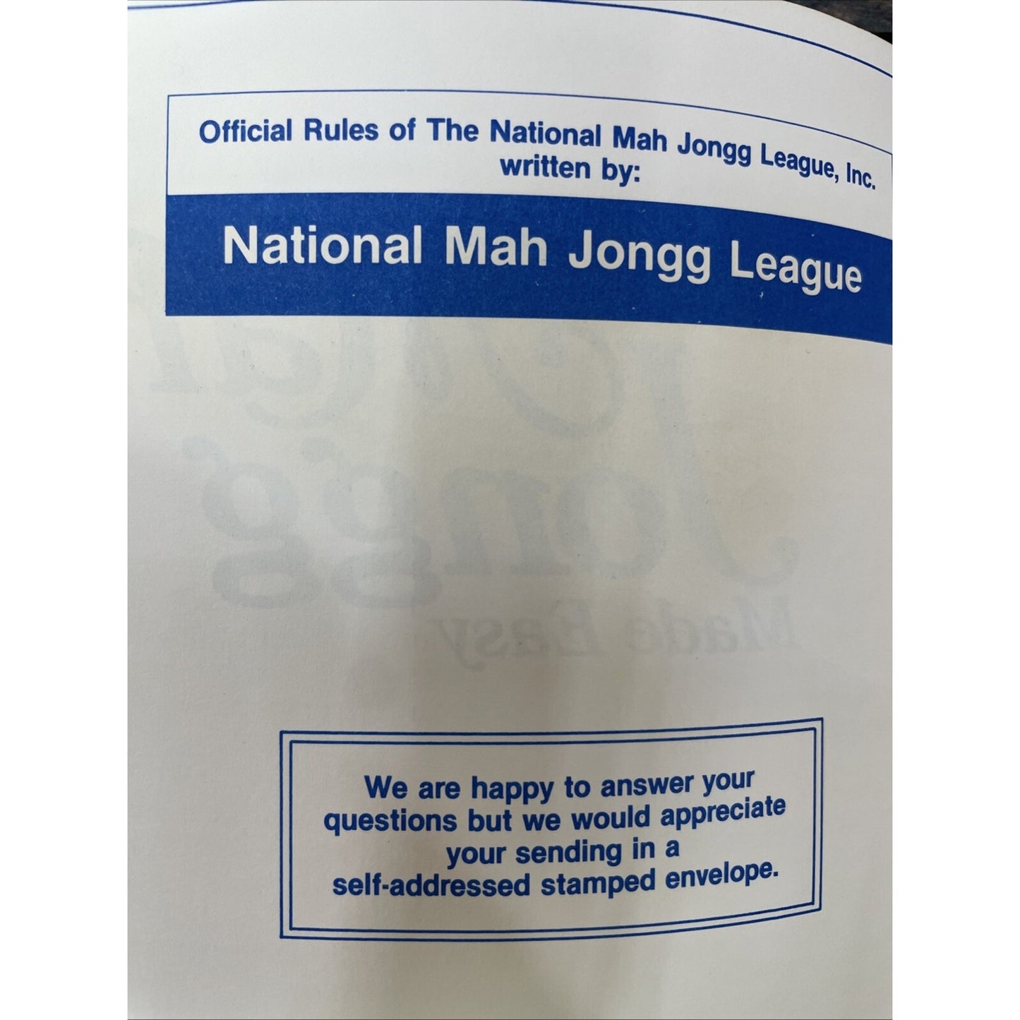 Vintage Mah Jong Mahjong Game Instruction Booklet Nice
