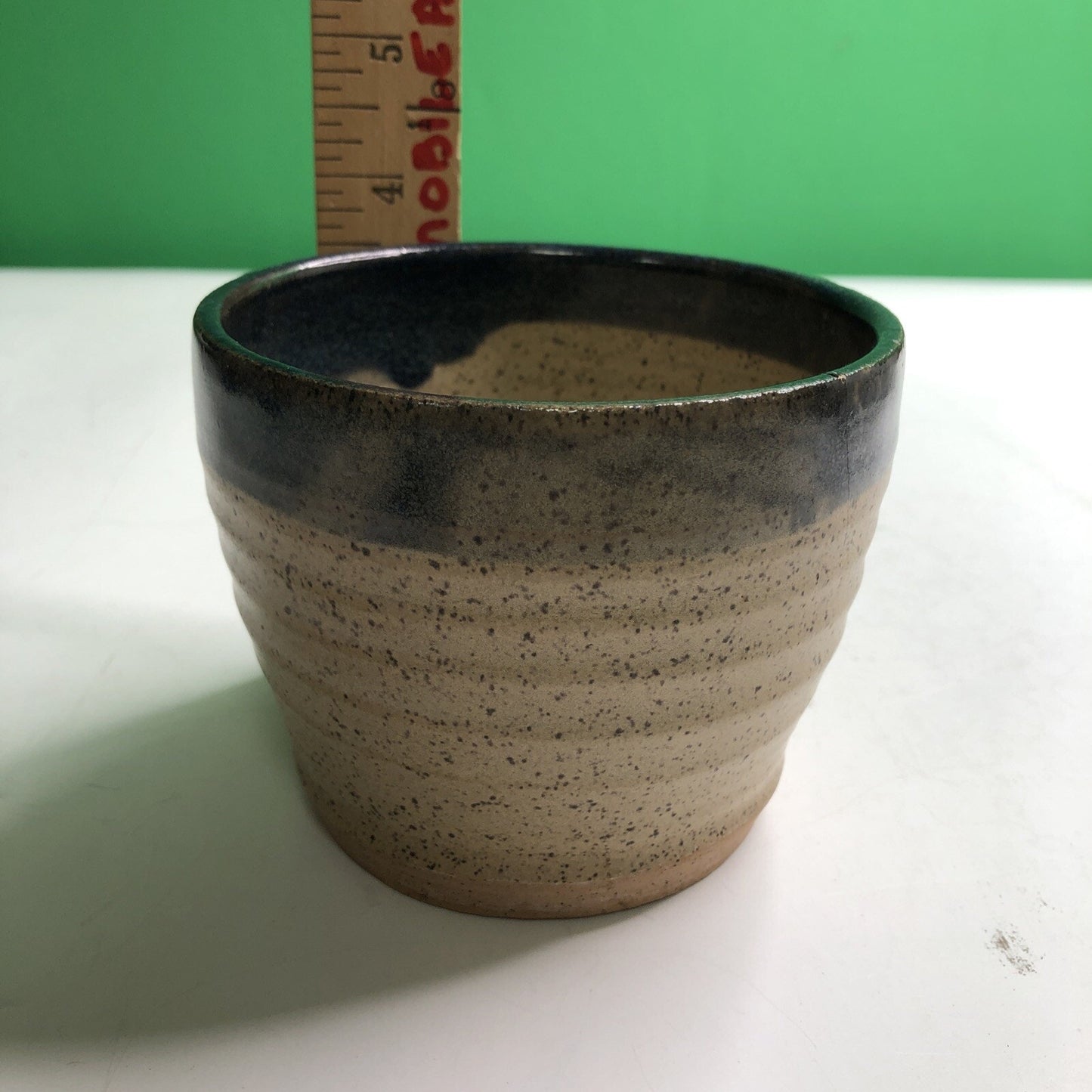 CHARLES GOLLOTT POTTERY Planter Pot Partially Glazed Speckled Mobile Alabama