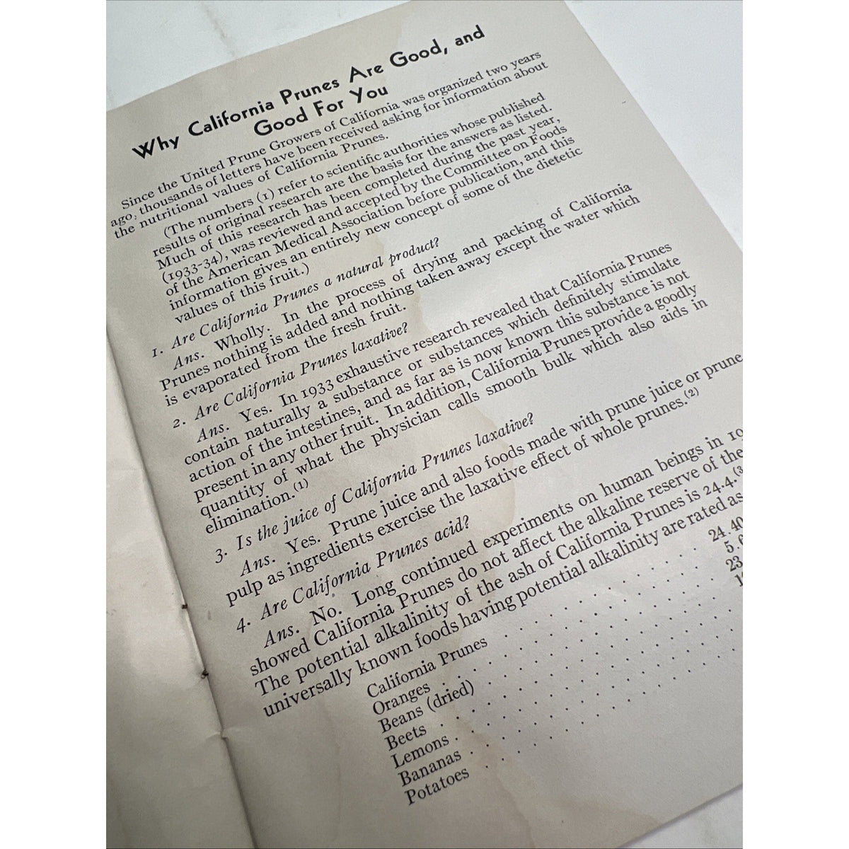 Vintage Advertising Recipe Booklet Prunes Add Variety United Prune Growers CA