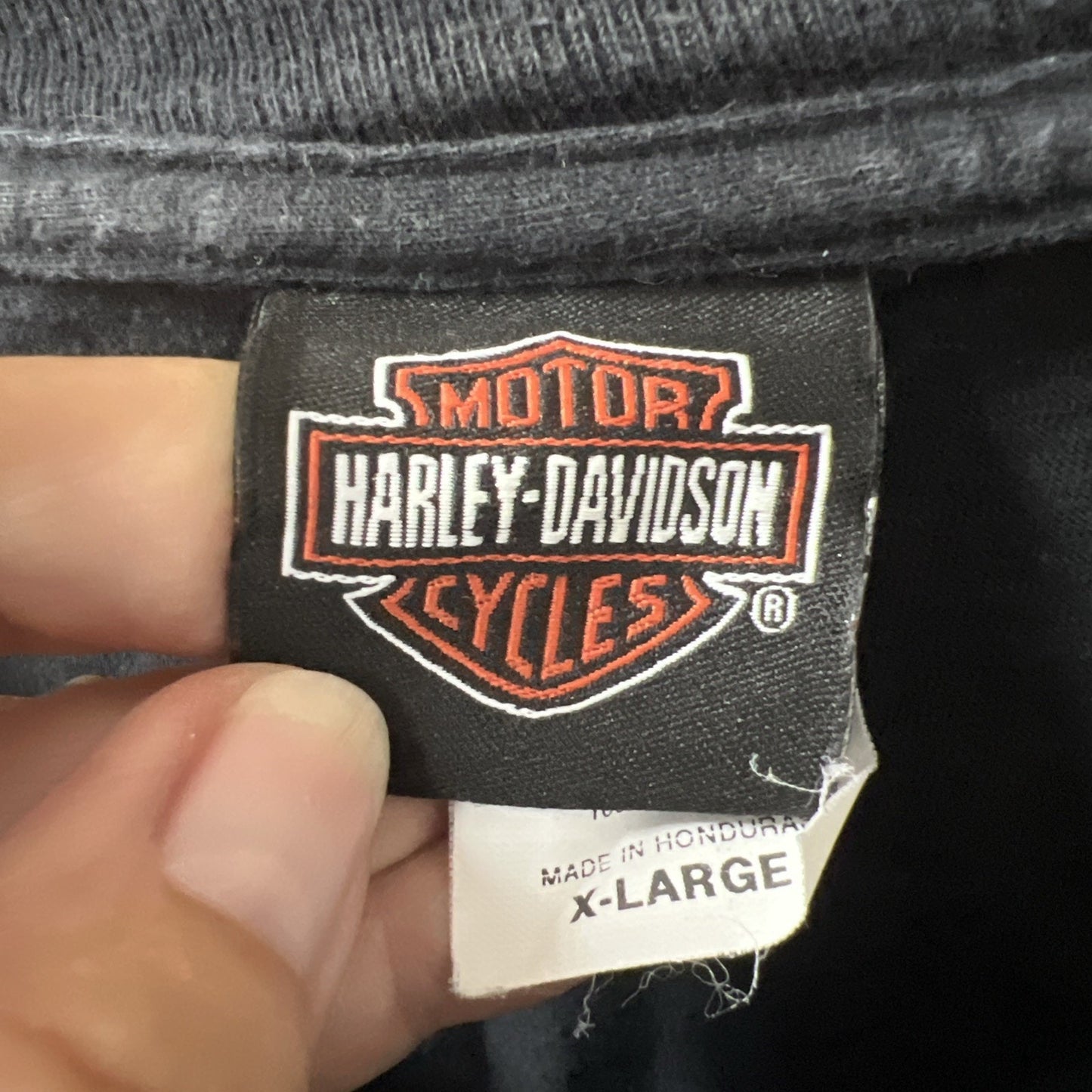 Vtg. Harley Davidson Motorcycles Tshirt XL Black Mobile Bay Alabama Battleship