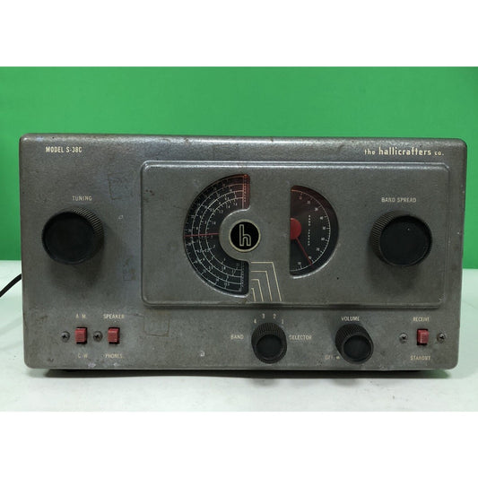 VTG Short Wave Radio Receiver By The Hallicrafters Co. MODEL S-38C Works 4 Band