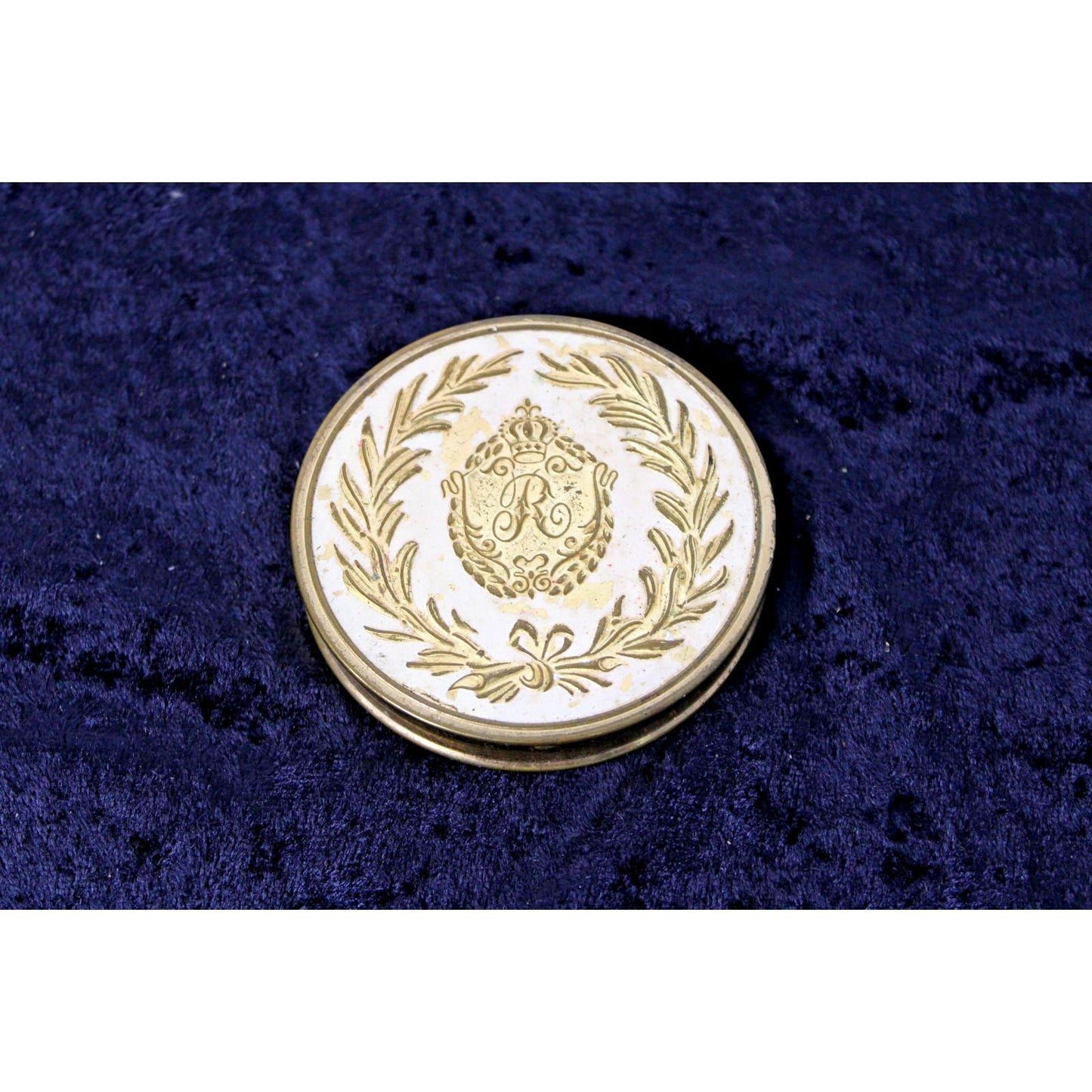 Vintage Revlon Pressed Powder Compact, Ivory/ Gold, Perfect Pinup Prop!