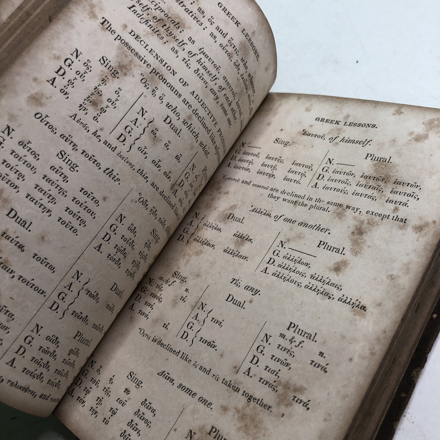 First Lessons In Greek by N.C. Brooks, A.M. 1851 6th Edition HC 1860