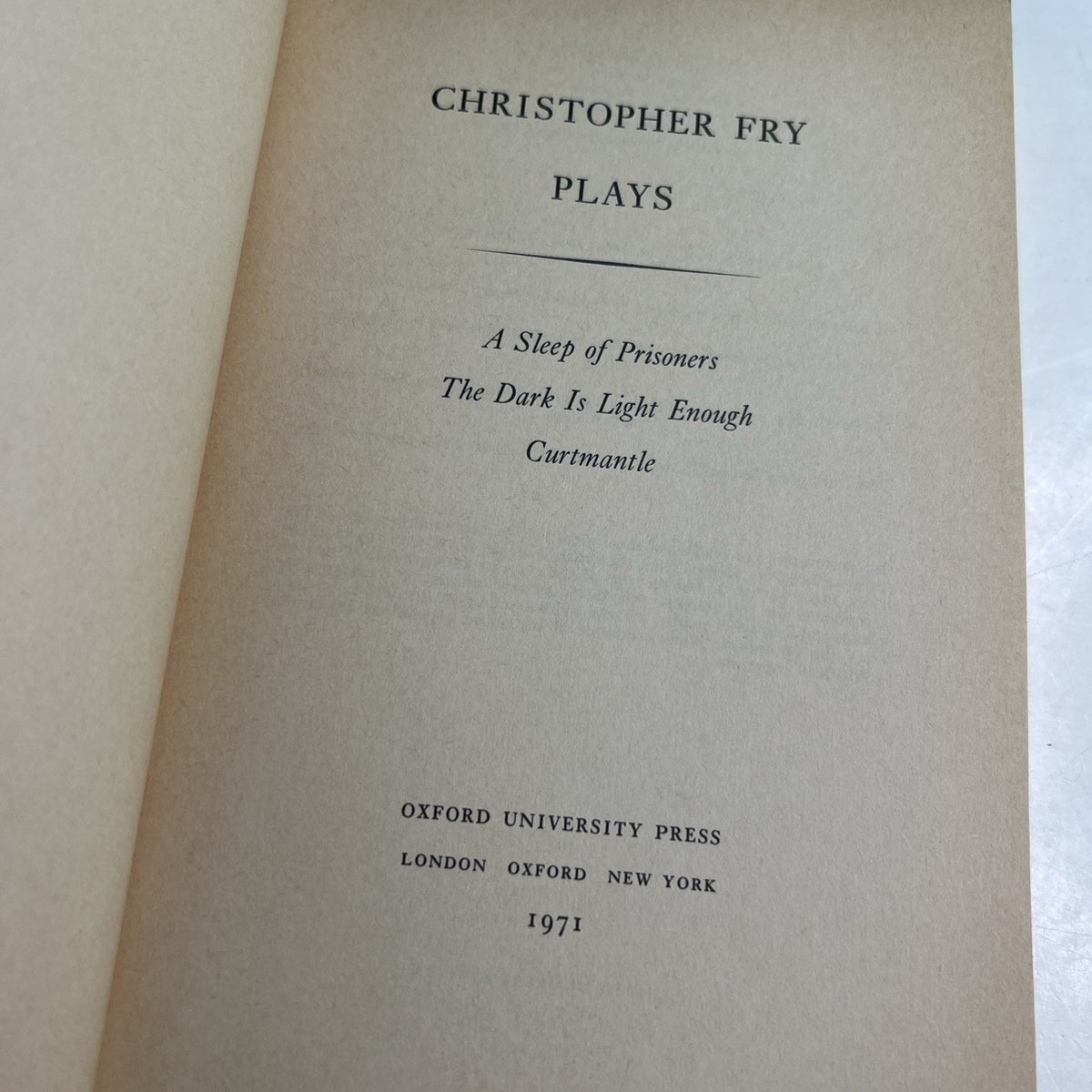 Plays Paperback Christopher Fry