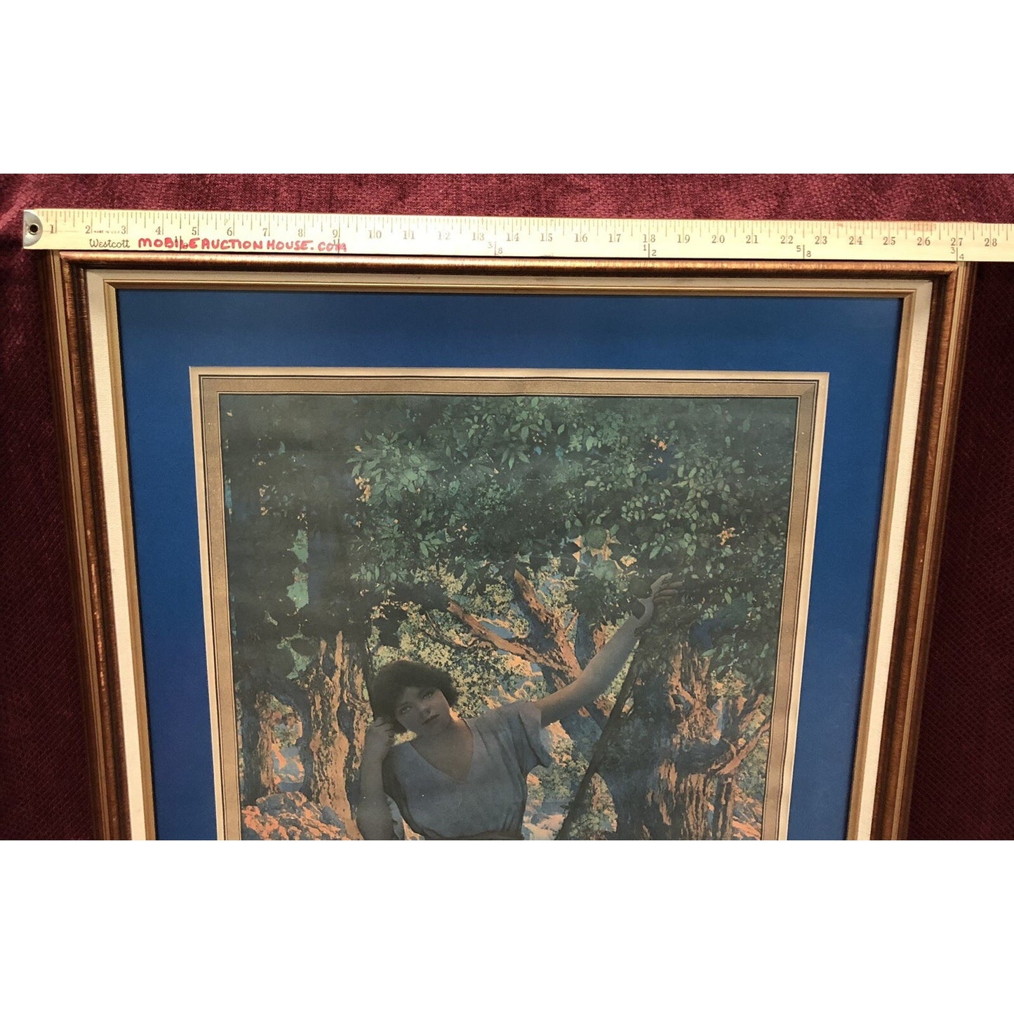 1924 Maxfield Parrish DREAMLIGHT Print 40”x28” Framed Edison Lamp Works GE