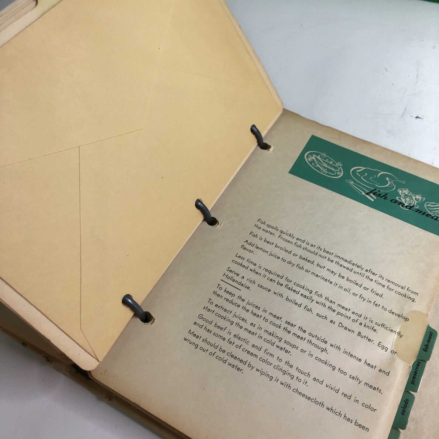 Vintage RECIPES BOOK Binder Three Hole Punched DIY Create Your Own Nutrition
