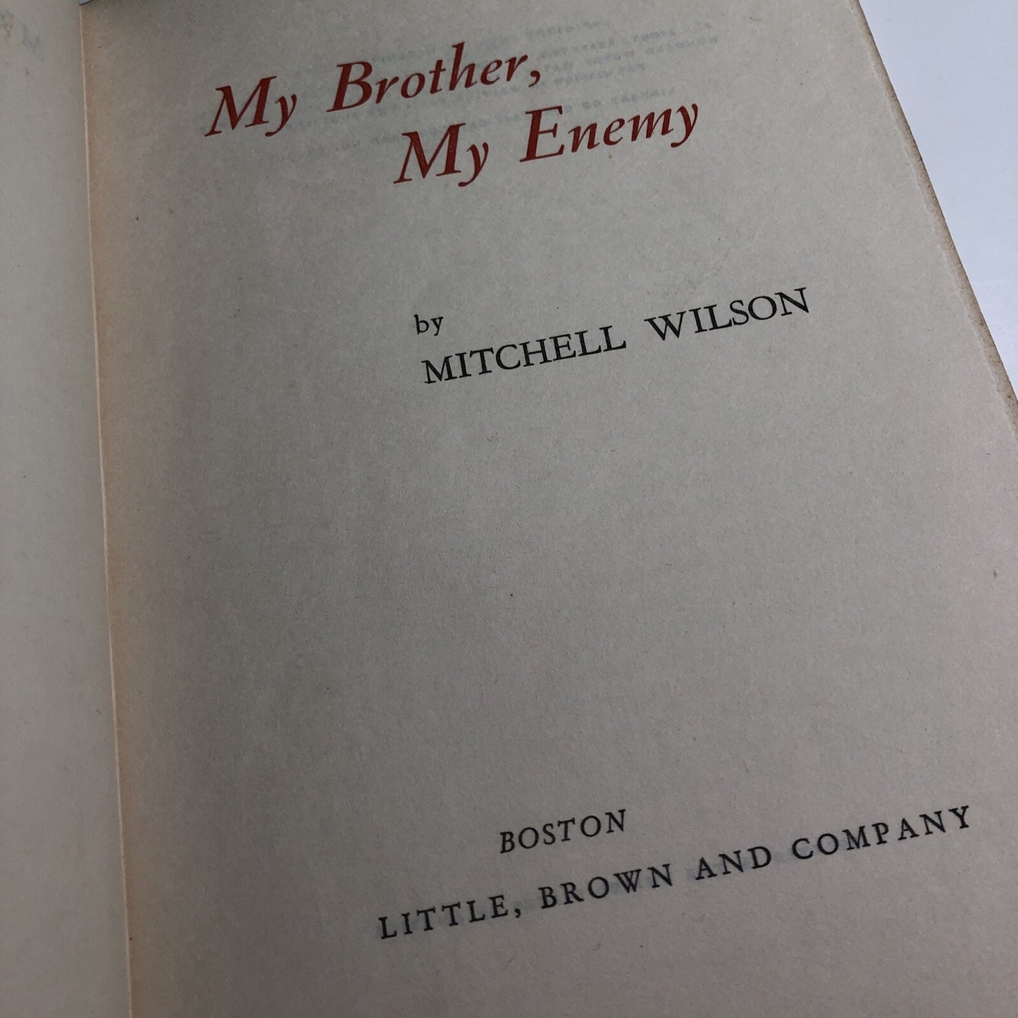 Vintage My Brother, My Enemy by Mitchell Wilson HC DJ BCE 1952
