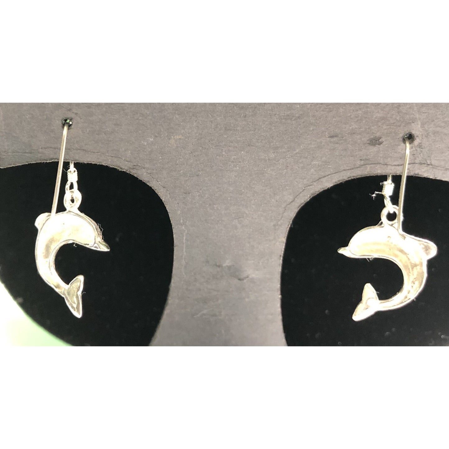 Sterling Silver 24” Snake Chain Large Dolphin Pendant & Hook Earrings Set